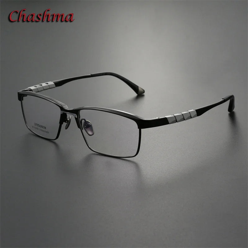 Men's Titanium Square Full Rim Eyeglasses - Lightweight Durable Frame for Reading & Computer Use