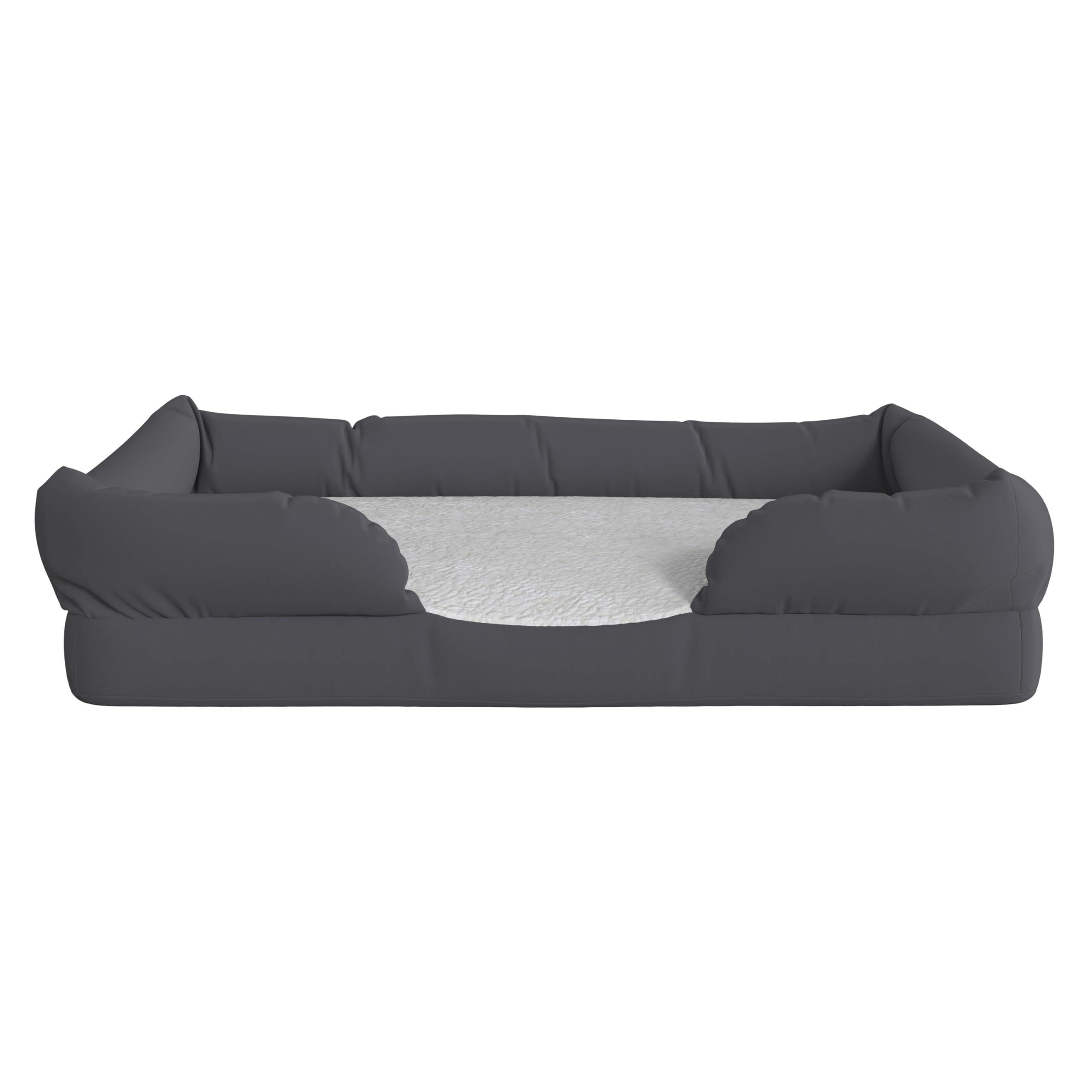 Orthopedic Memory Foam Dog Bed for Medium Breeds - Washable Gray Polyester Cover, Non-Slip Bottom - 36