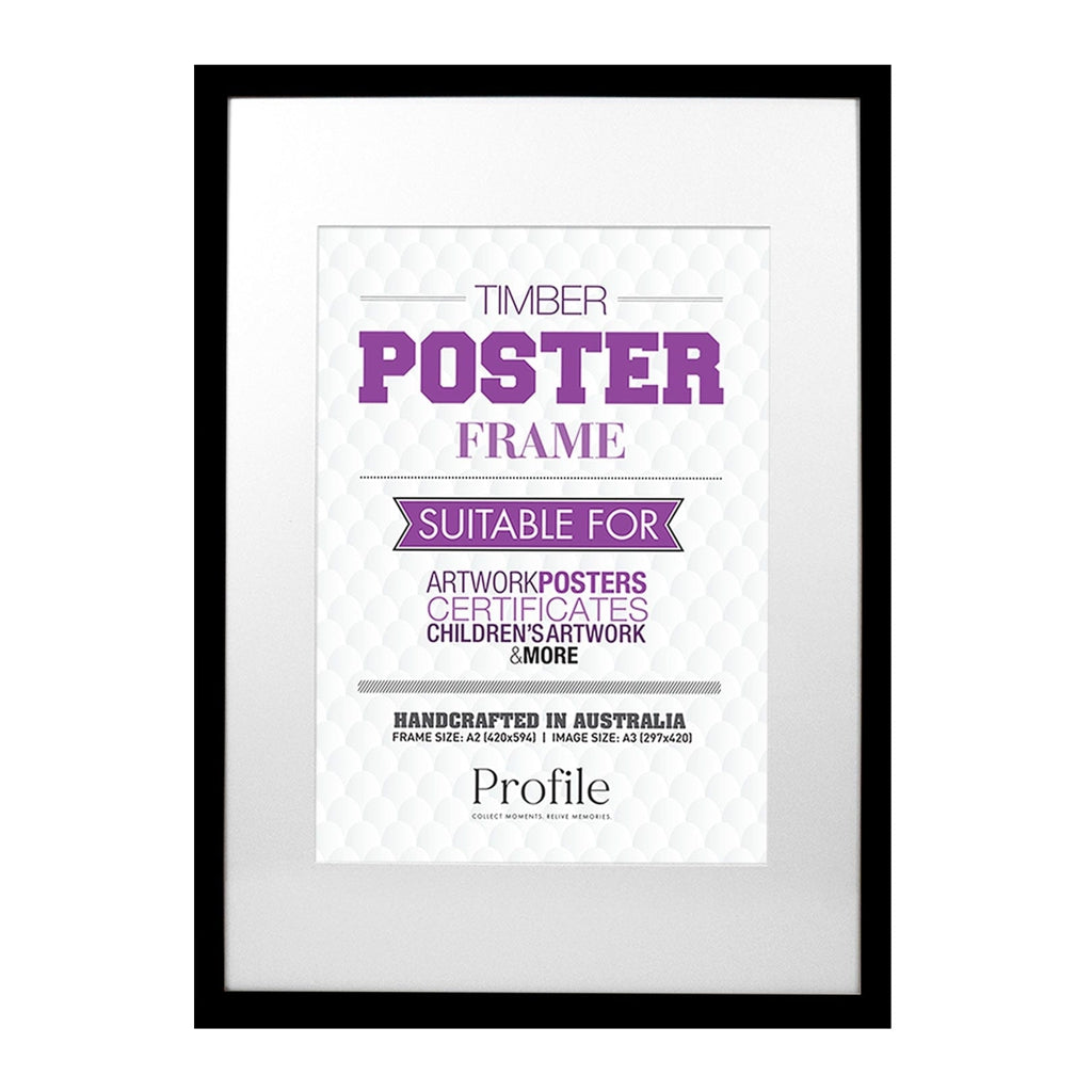 Premium Black A2 Box Picture Frame for A3 Photos - Perfect for Wall Art, Home Decor, and Office Display