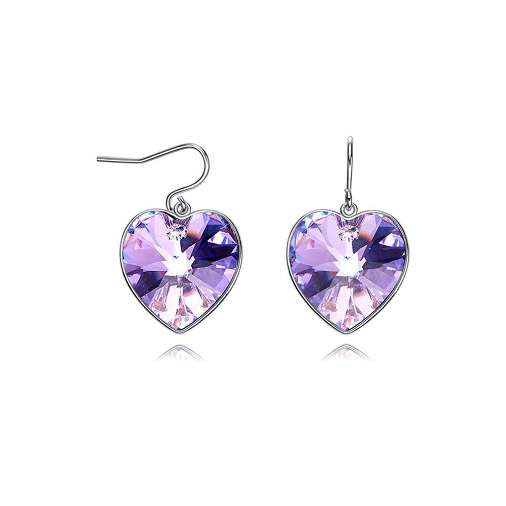 Crystal Heart Dangle Earrings for Women - Elegant Fashion Jewelry with Pendant, Chic Party Accessories for Girls | Perfect for Weddings, Date Nights & Special Occasions