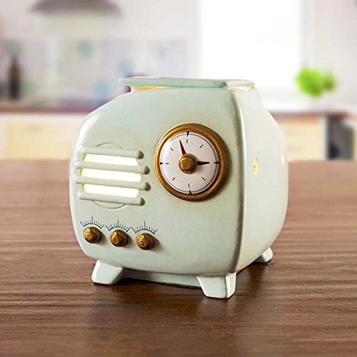 Vintage Radio Wax Warmer for Scented Wax Melts & Fragrance Cubes - Retro Style Candle Wax Melter with Warm LED Light - Perfect for Home, Office, and Spa Aromatherapy