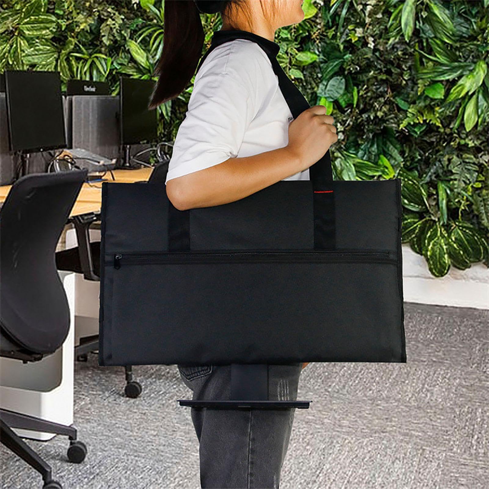 Waterproof Monitor Carrying Case for 20-24 Inch Desktop Screens - Adjustable Protective Tote Bag with Multiple Pockets | Durable Travel Storage Solution for Office, Home & Business Trips