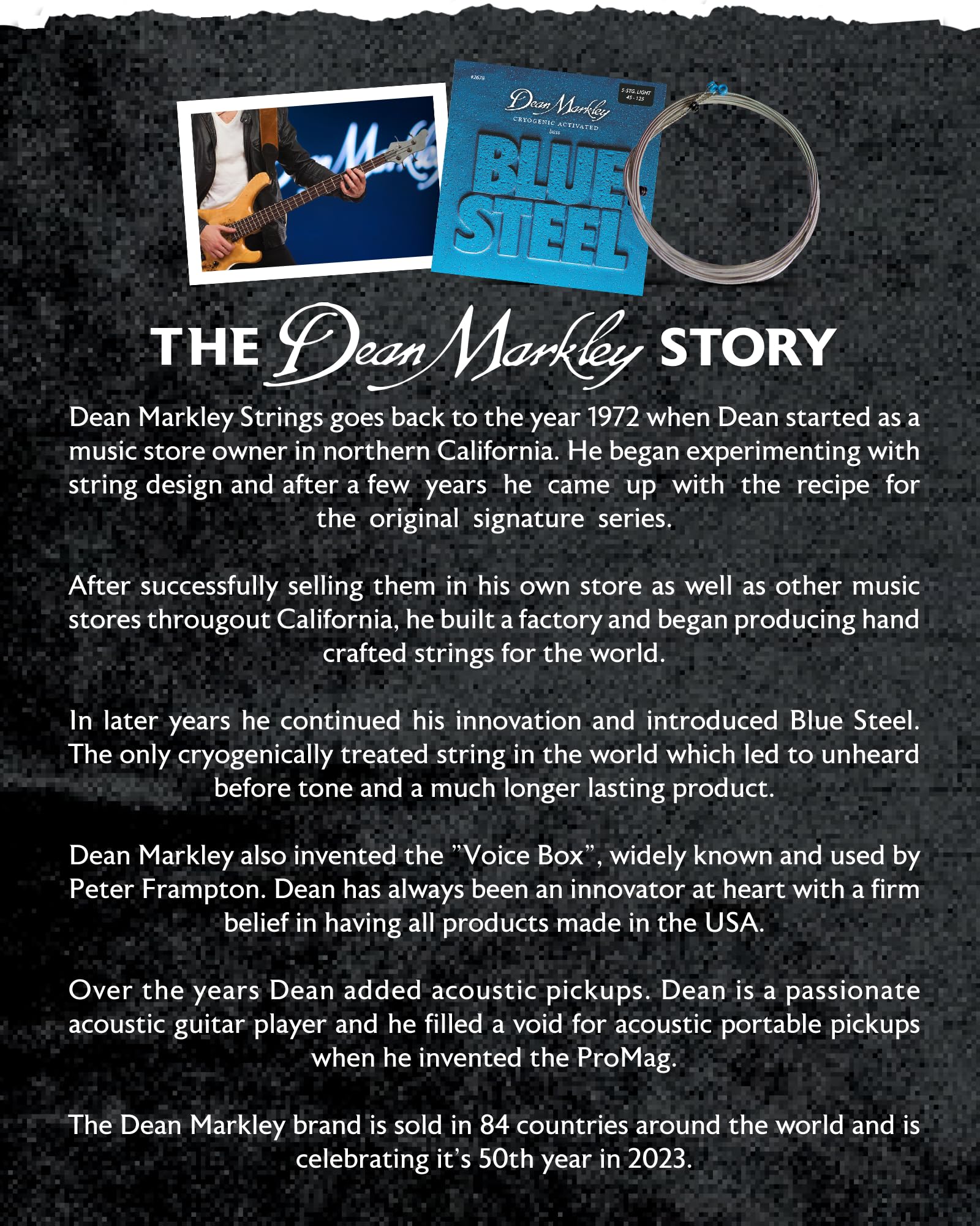 Dean Markley 2678 Blue Steel Electric Bass Guitar Strings - 45-125 Light Gauge, Cryogenically Treated for Extended Durability | Perfect for Rock, Jazz & Studio Recording
