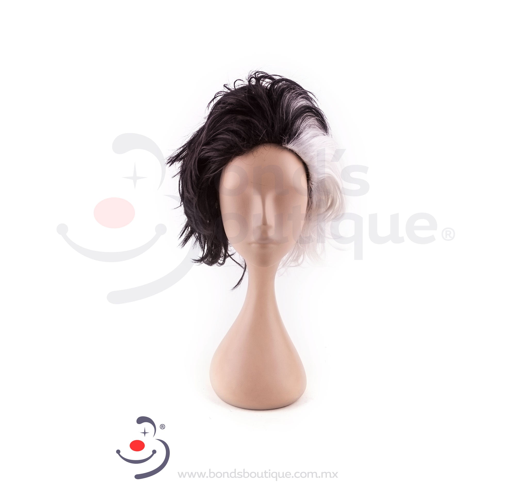 Cruella Wig for Women - High-Quality Synthetic Costume Wig for Halloween, Cosplay, and Themed Parties - Perfect for Disney Villain Costumes and Dress-Up Events
