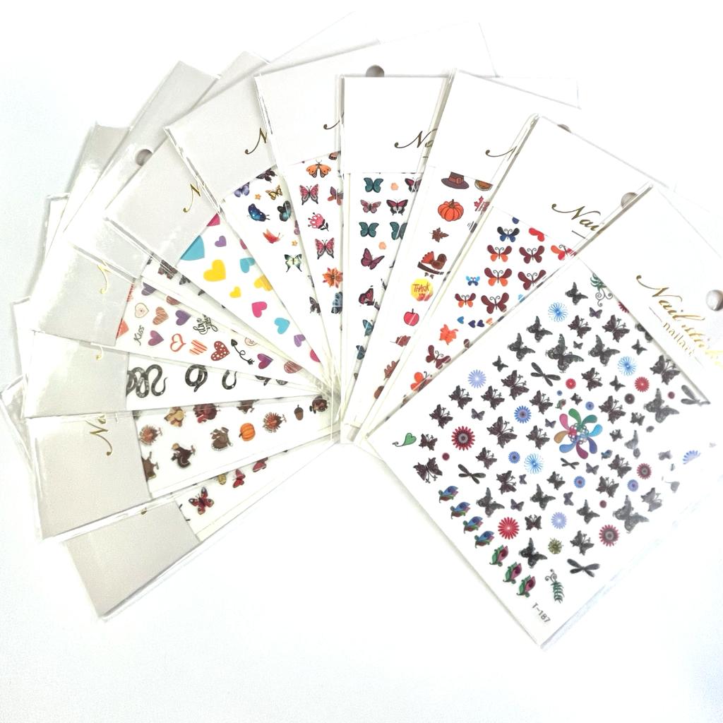 Assorted Nail Art Decal Stickers - 5 Pack Waterproof DIY Nail Stickers for Women - Perfect for Parties, Weddings, and Everyday Nail Designs