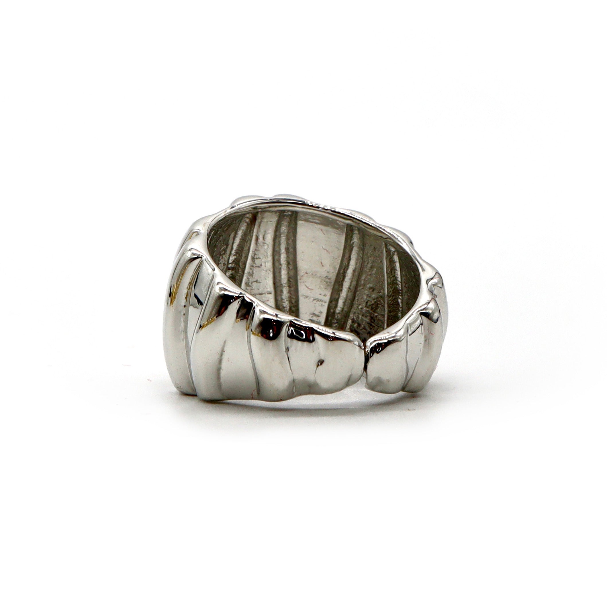 ROMALI Stainless Steel Adjustable Grooved Ring for Women - Elegant Stackable Jewelry for Everyday Wear, Gift Giving & Special Occasions