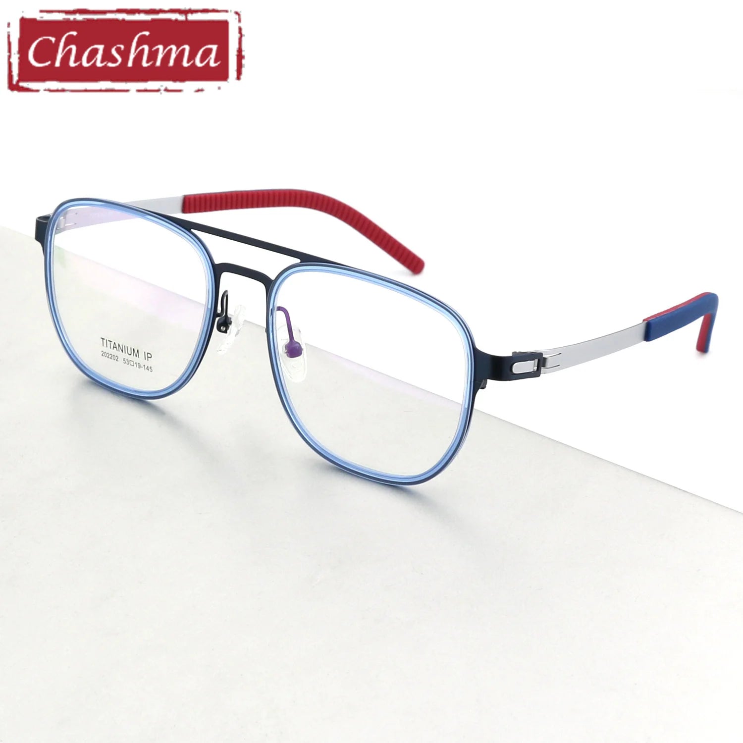 Unisex Titanium Square Full Rim Double Bridge Eyeglasses 4422 - Stylish & Durable for Work, Reading & Everyday Wear