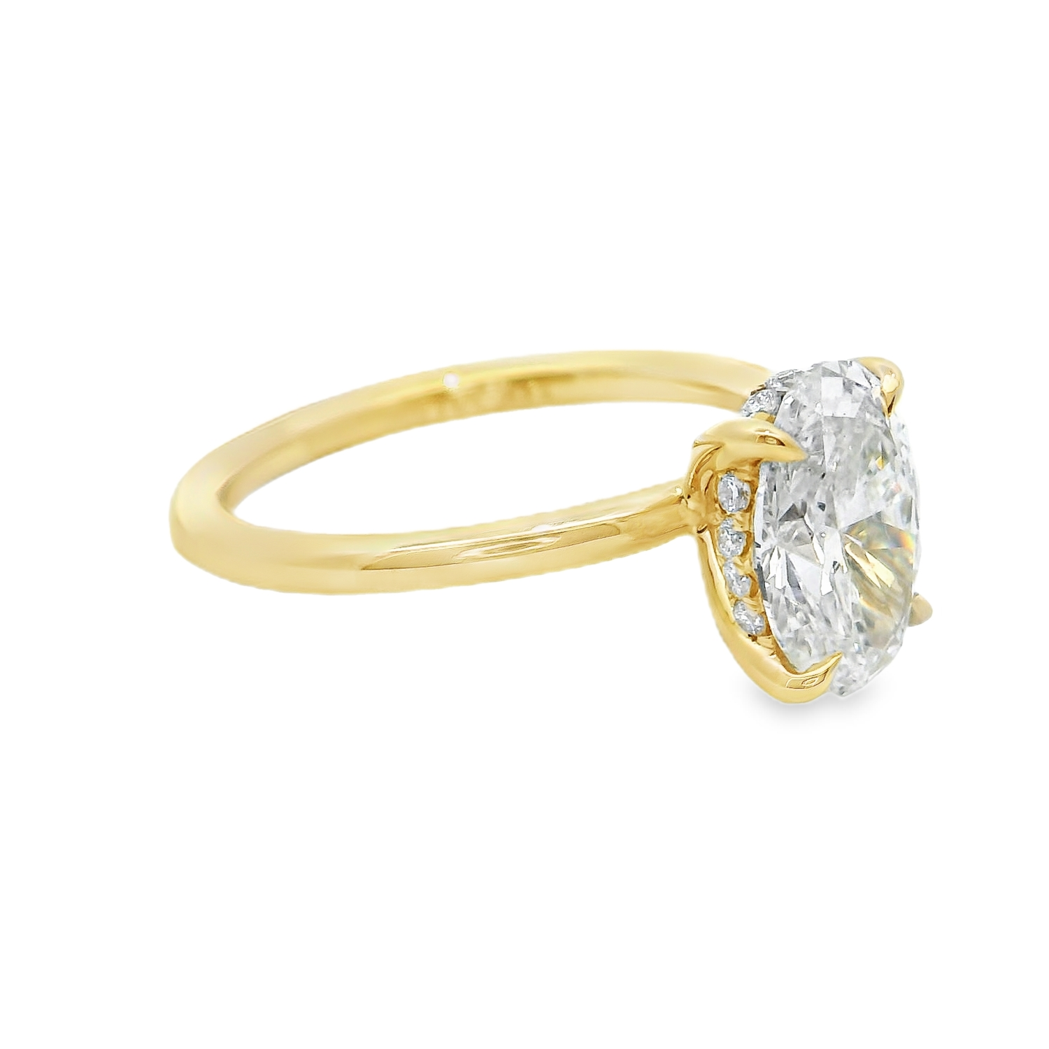 2.16 TCW Oval Lab-Grown Diamond Hidden Halo Engagement Ring in 14K Yellow Gold - Perfect for Proposals, Anniversaries & Bridal Jewelry