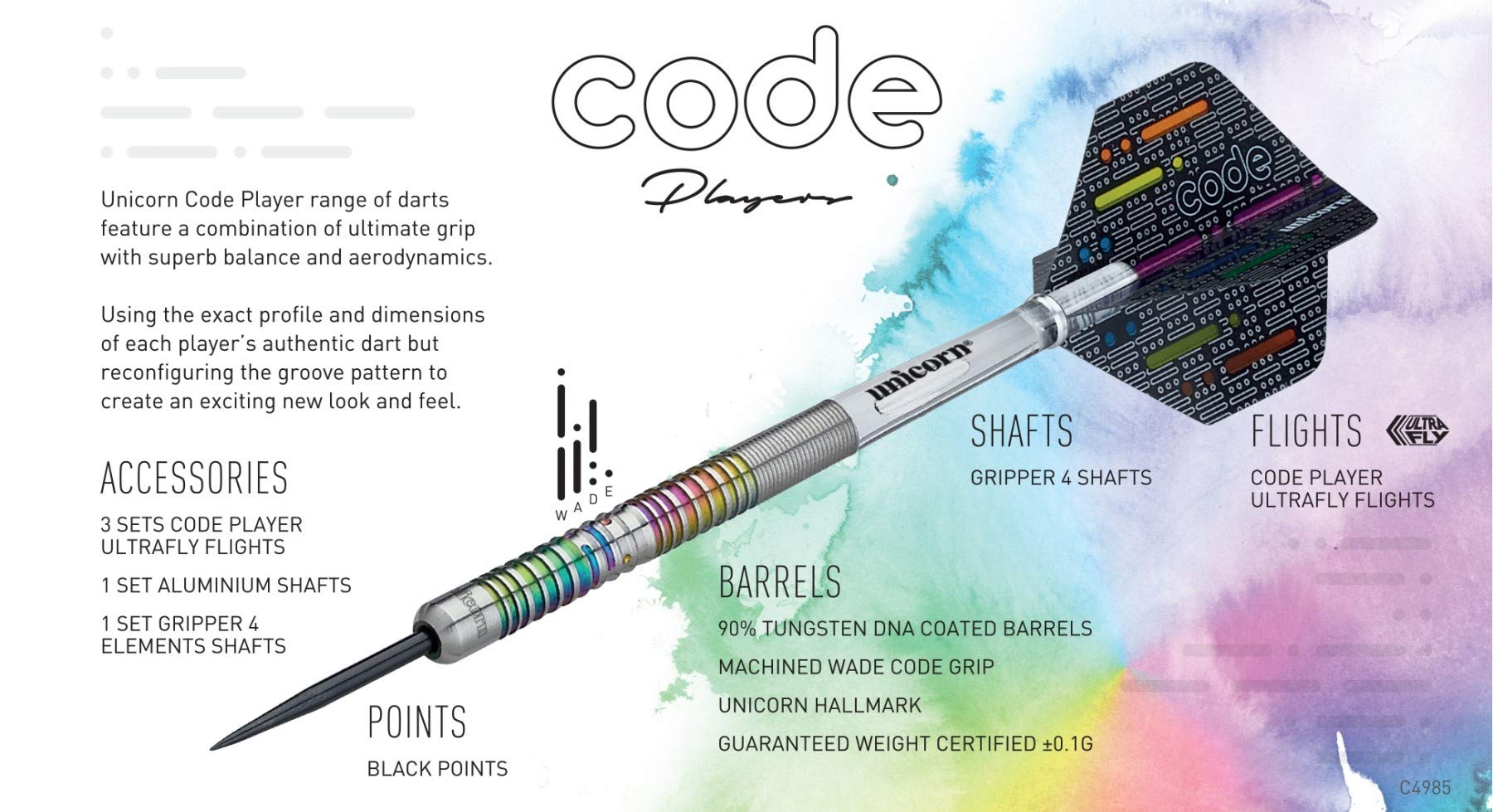 Professional Unicorn Steel Tip Darts Set - 90% Tungsten Barrels with Titanium Accents | James Wade Signature Series | Perfect for Tournament Play & Home Dartboard Practice