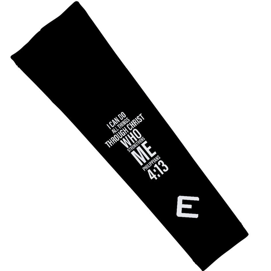 Philippians 4:13 Bible Verse Cross Arm Sleeve - Christian Workout & Sports Compression Sleeve for Running, Basketball & Fitness