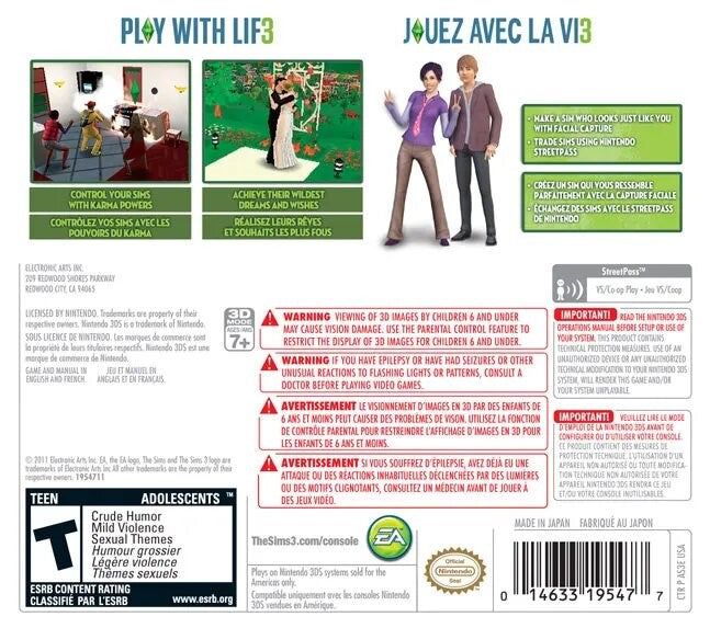 Pre-Owned The Sims 3 Nintendo 3DS Game - Fun Simulation Game for Kids & Adults | Perfect for Travel & Family Game Nights
