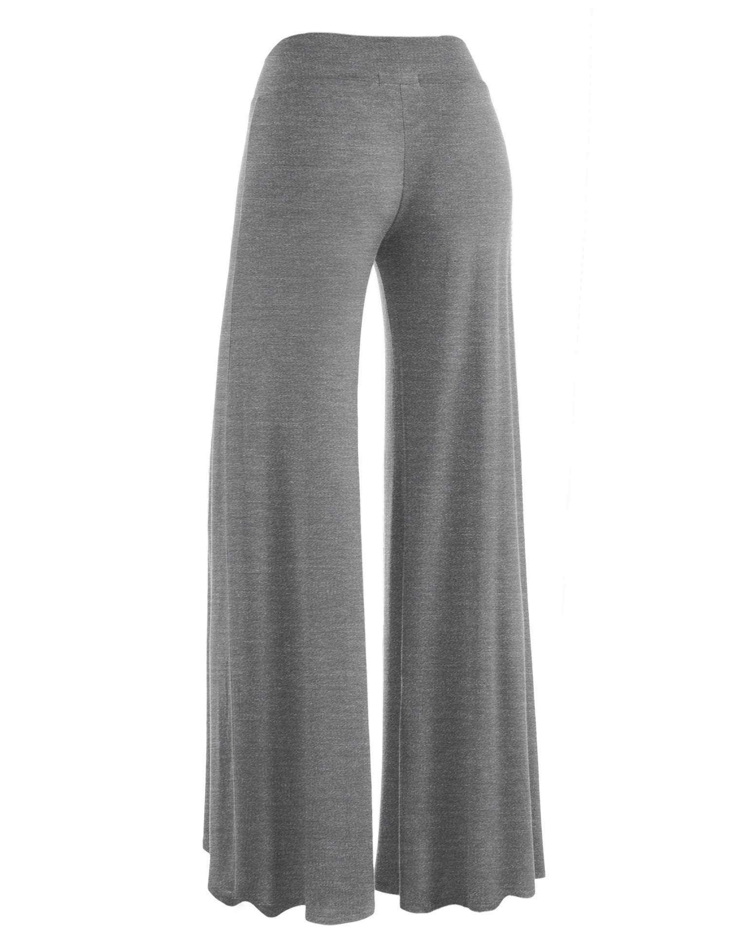Johnny Women's Solid Color Casual Wide Leg Palazzo Pants - Stretchy Comfort Lounge Pants for Yoga, Travel & Home Wear