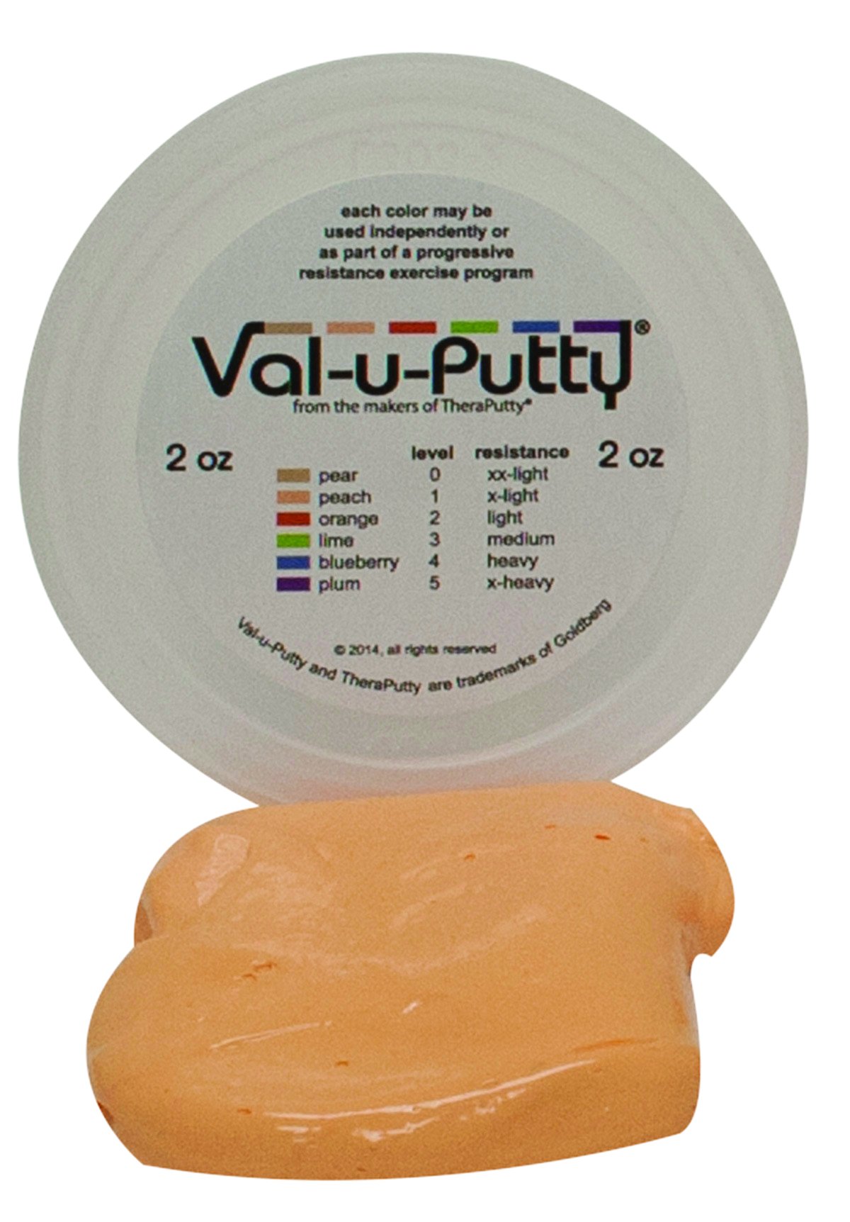 10-3901 Therapeutic Exercise Putty for Hand Therapy - 2 oz, Peach - Strengthen Grip & Relieve Stress - Ideal for Rehabilitation, Arthritis & Stress Relief