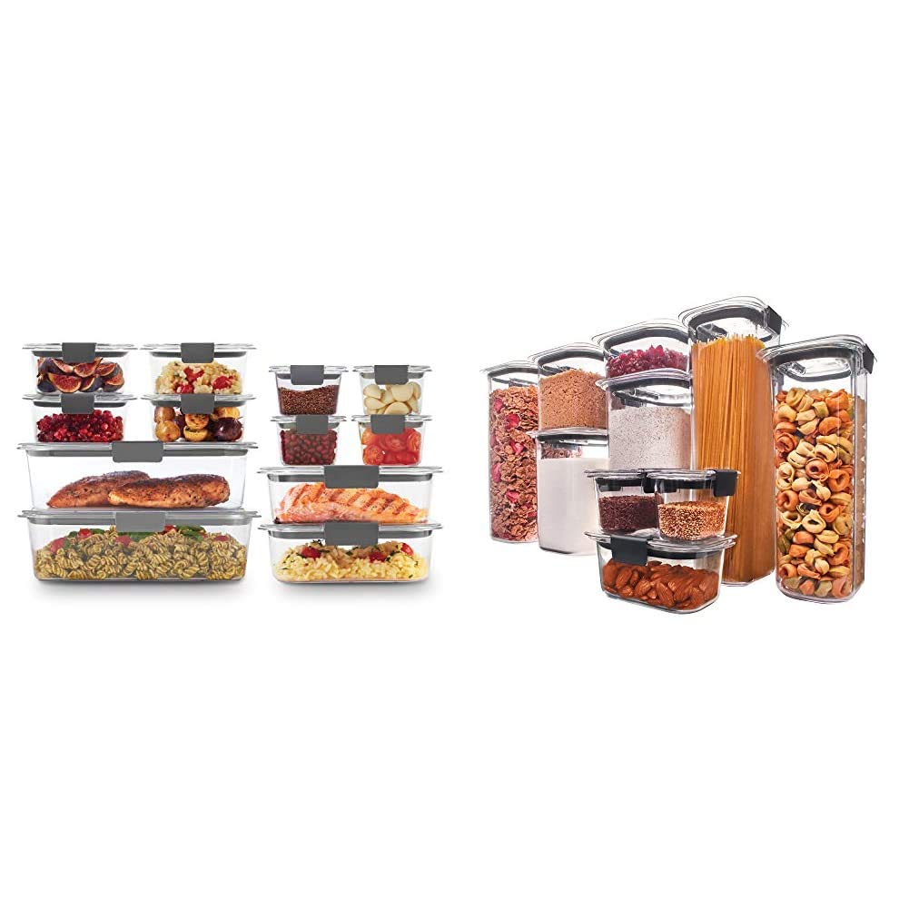 Rubbermaid Brilliance 24-Piece BPA-Free Food Storage Containers Set with Airtight Lids | Leakproof Plastic Containers for Pantry Organization, Meal Prep & Leftovers | Kitchen & Office Storage Solution