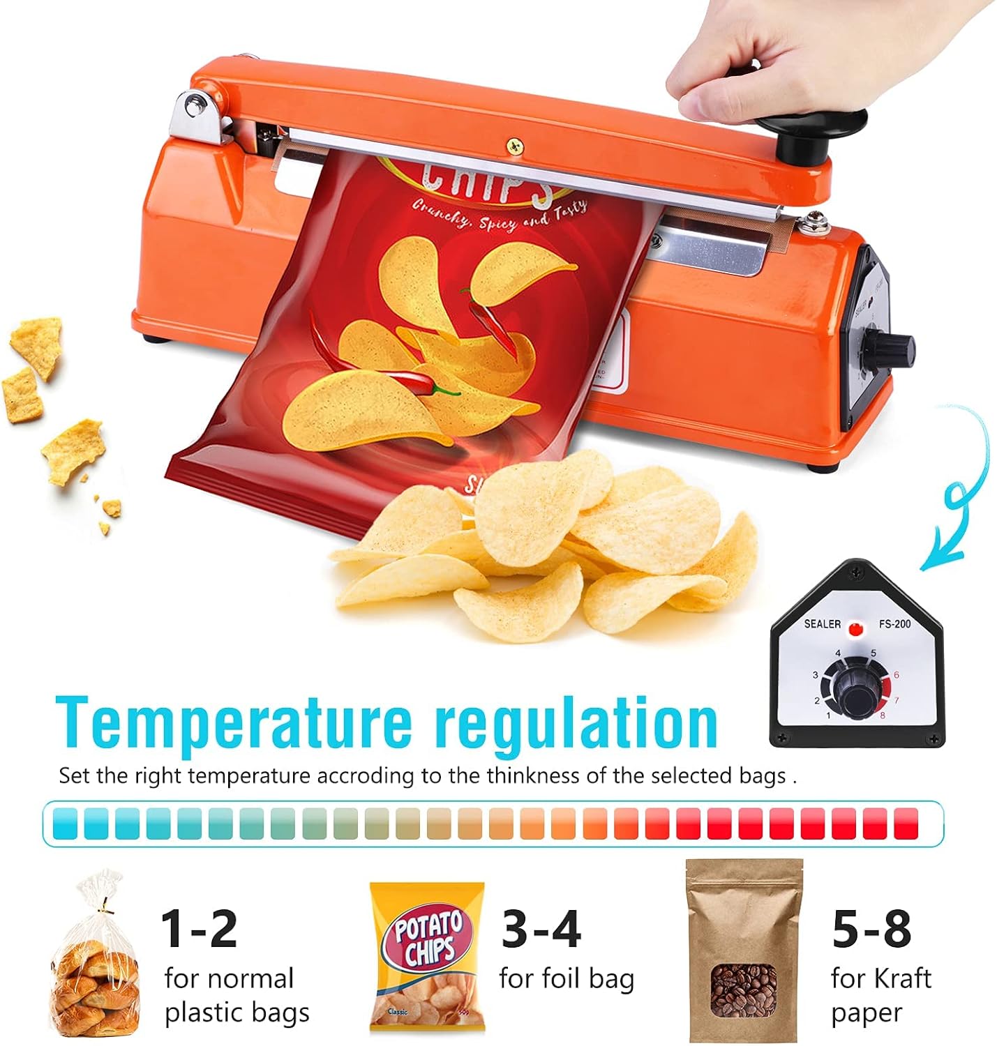 Manual Impulse Sealer for Plastic Bags - 12