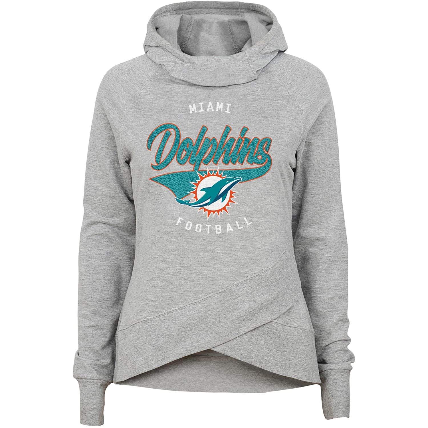 Outerstuff Girls Youth Heathered NFL Bossy Funnel Neck Pullover Hoodie - Warm & Stylish Football Sweatshirt for Kids - Perfect for Game Day, School & Outdoor Activities