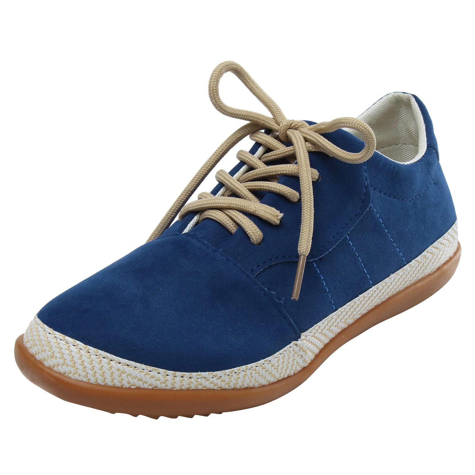Breathable Suede Women's Casual Shoes - Comfortable Flat Round Toe Lace-Up Sneakers for Everyday Wear | Perfect for Walking, Office & Outdoor Activities