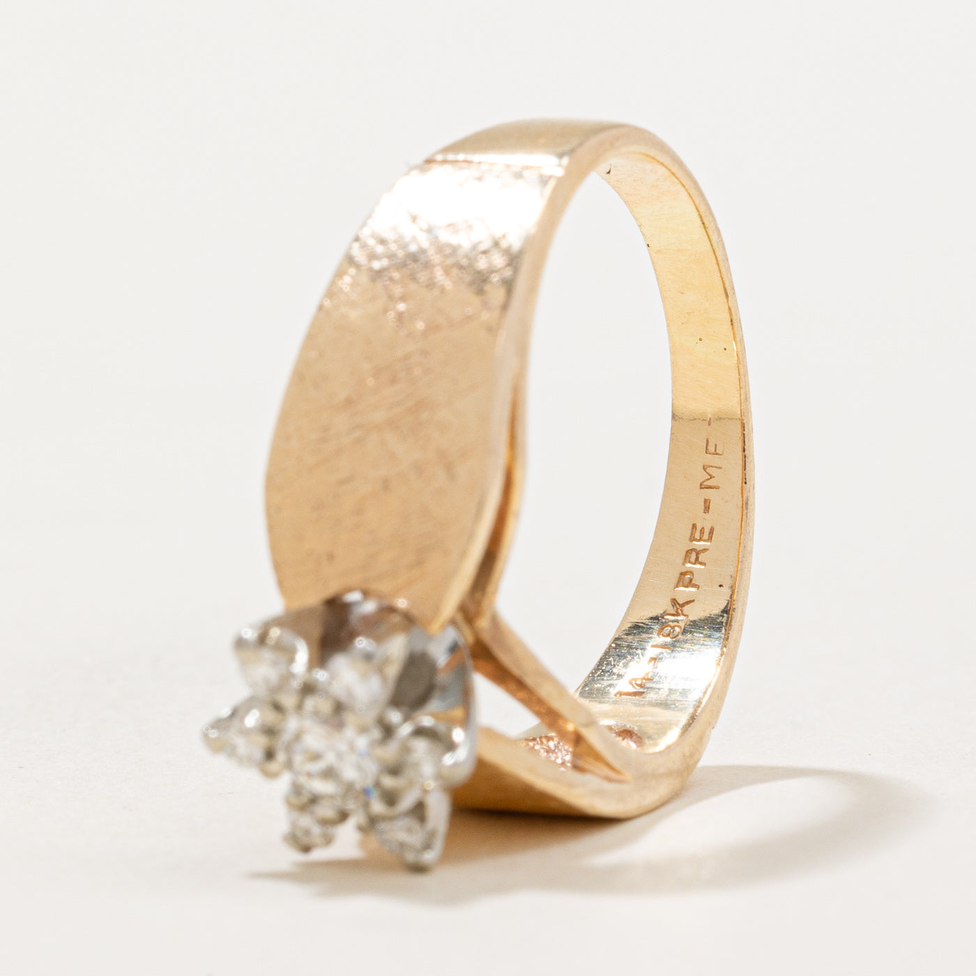 0.37ctw Diamond Cluster Reverse Tapered Ring - Size 7.25 - Elegant Wedding Band, Anniversary Gift for Her, Perfect for Bridal Jewelry & Special Occasions