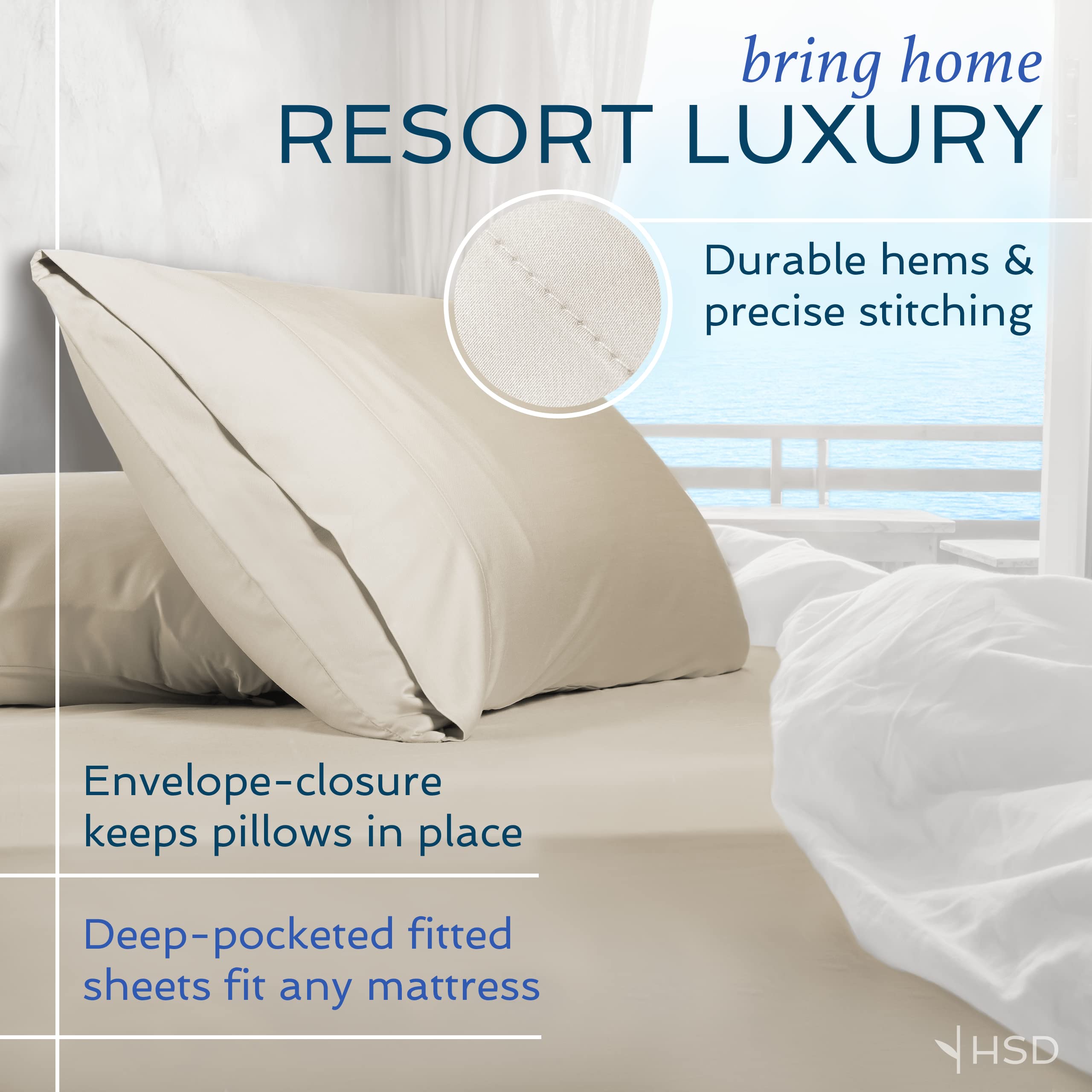 Hotel Sheets Direct 100% Bamboo Viscose Twin XL Sheet Set - Cooling, Breathable & Moisture Wicking Bedding with 1 Pillowcase - Ultra Soft Silky Sheets in Peach - Perfect for Hot Sleepers & Luxury Hotel-Style Bedrooms