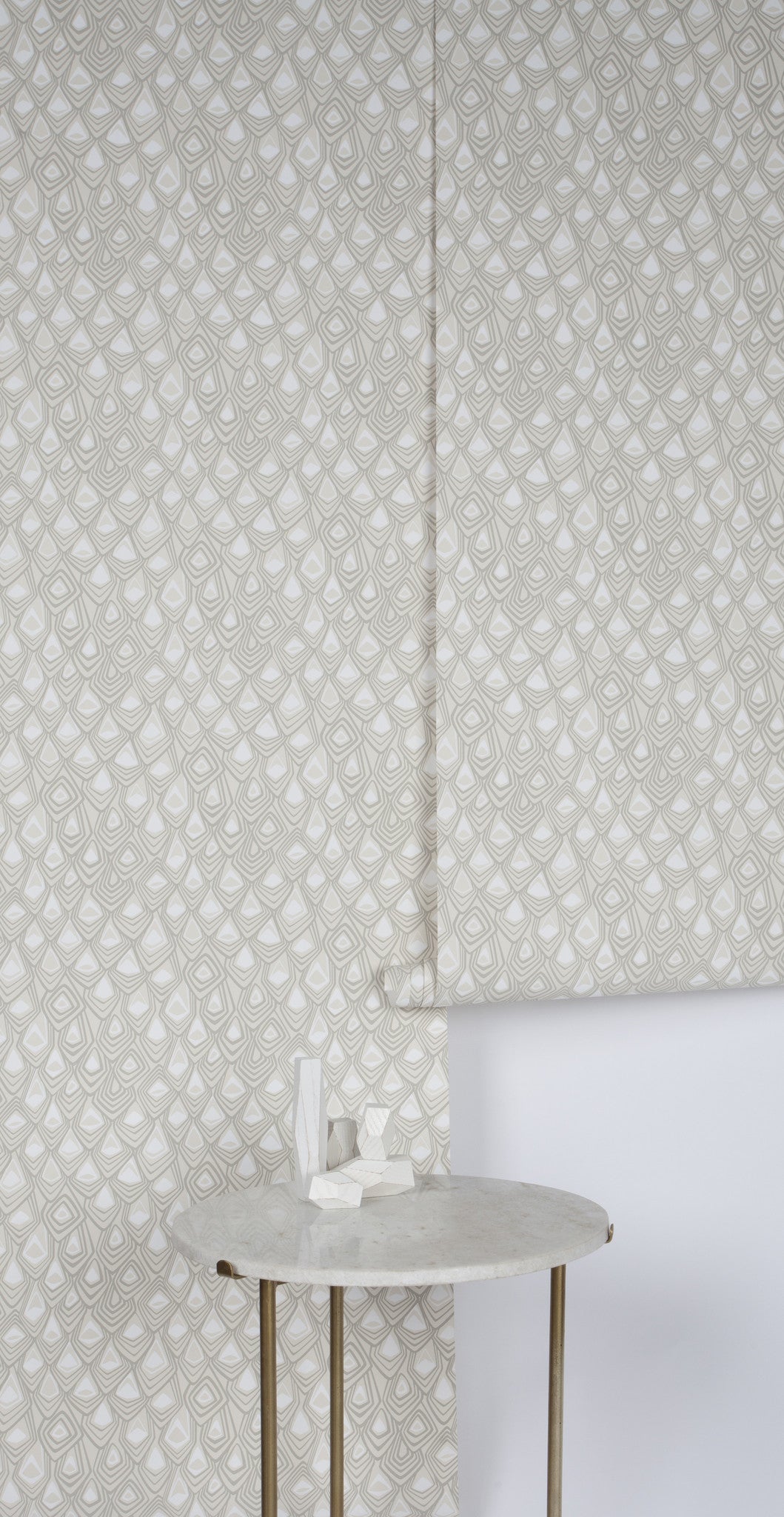 Boho Diamond Pattern Wallpaper in Snow & Stone - Peel and Stick Removable Wallpaper for Bedroom, Living Room, Nursery Decor
