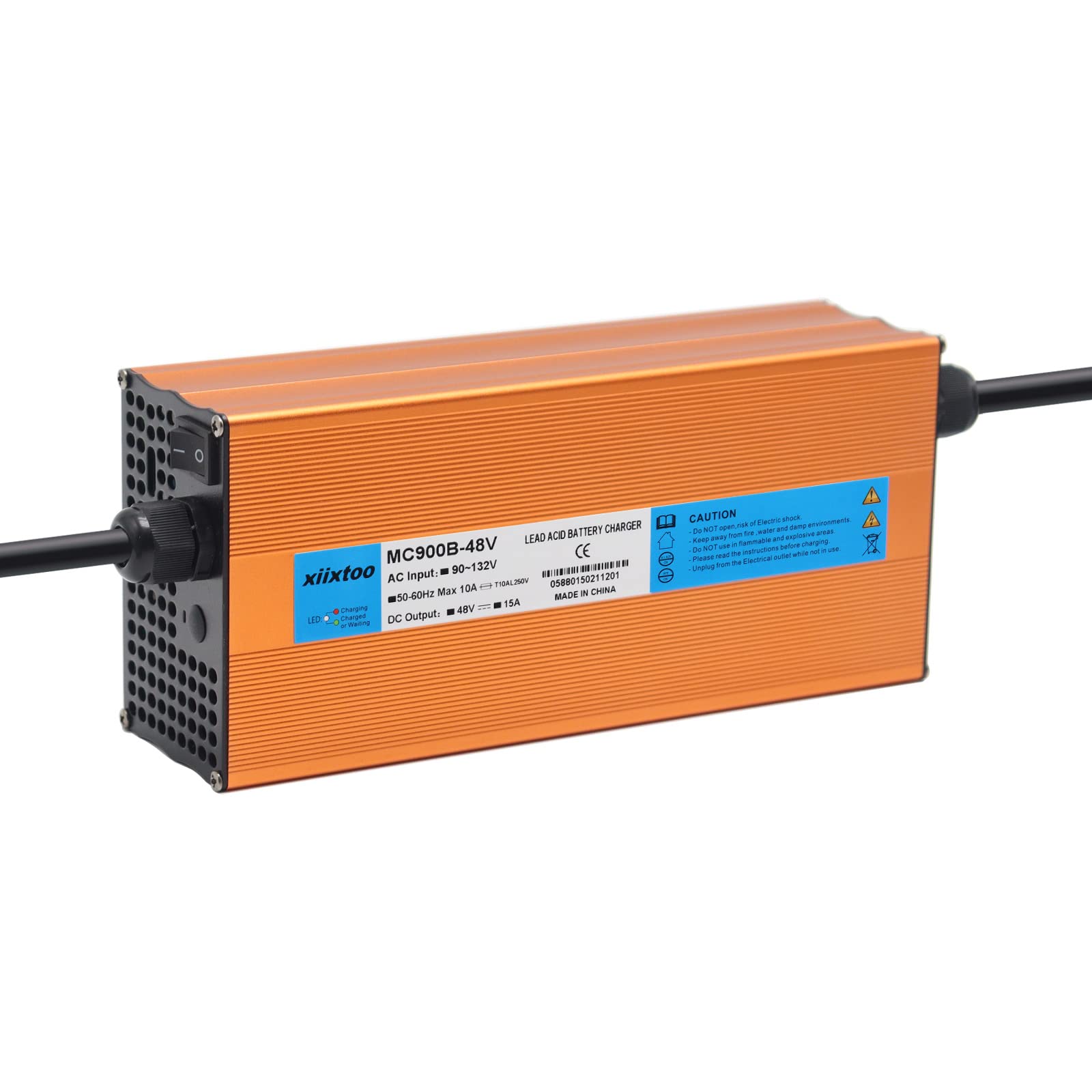 48V Golf Cart Battery Charger - 15AMP, 3-Pin Round Plug for Club Car | Perfect Replacement for Golf Carts