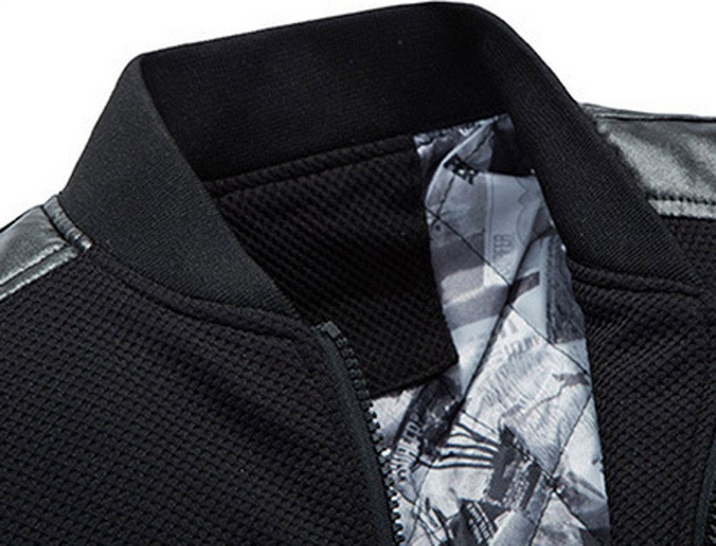 Men's Lightweight PU Leather Stand Collar Jacket - Stylish Slim Fit Coat for Casual Wear, Outdoor Activities & Daily Fashion