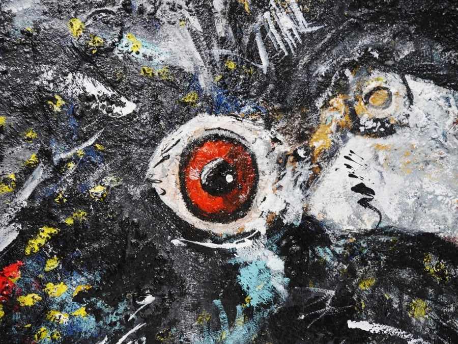Abstract Realism Black Cockatoo Wall Art - Handmade Canvas Painting for Home & Office Decor | Perfect for Living Room, Bedroom, or Gift Idea