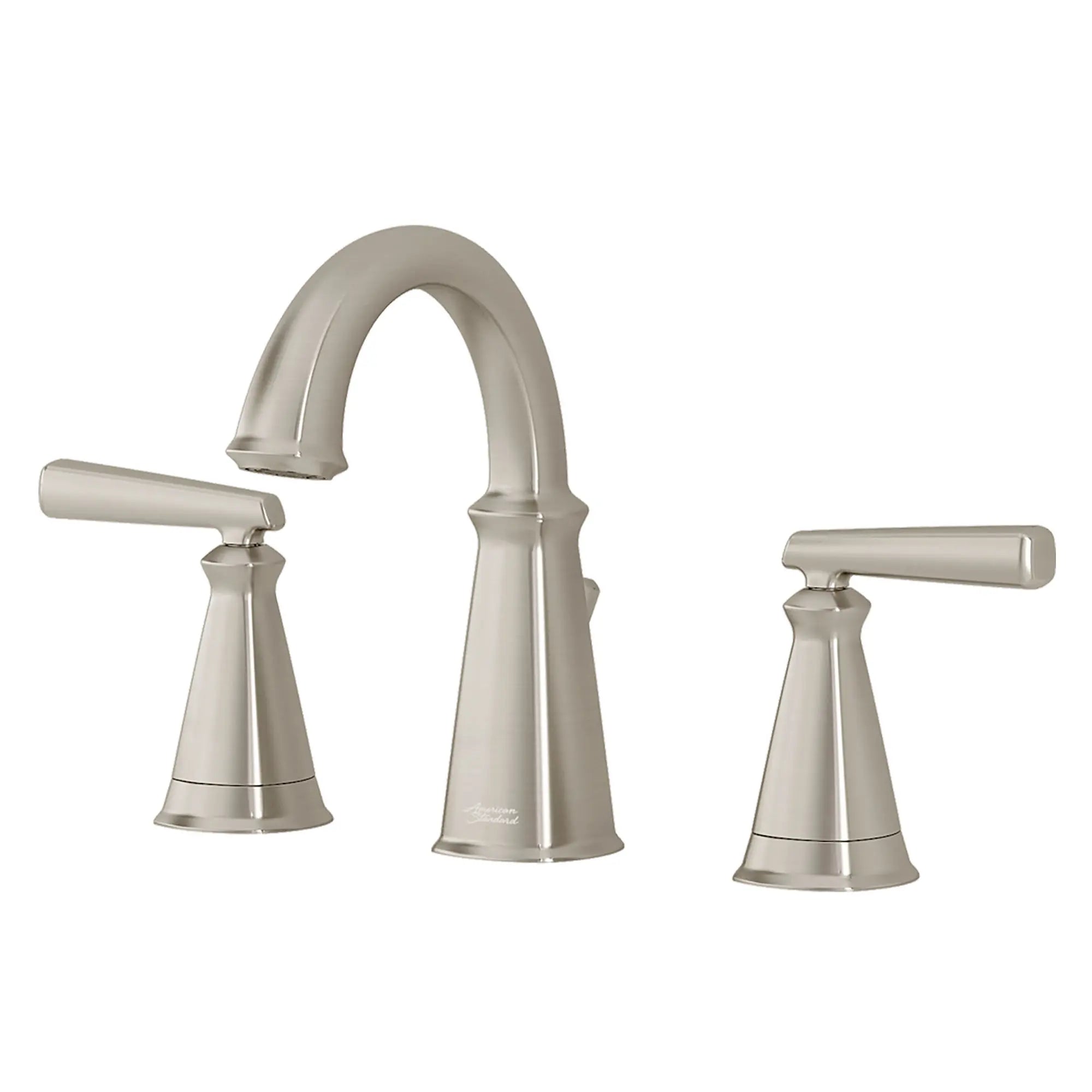 Edgemere® 8 Inch Widespread 2 Handle Bathroom Faucet - 1.2 GPM Low Flow, 4.5 L/min Water Saving - Brushed Nickel Lever Handles - Perfect for Modern Bathroom Vanities and Powder Rooms