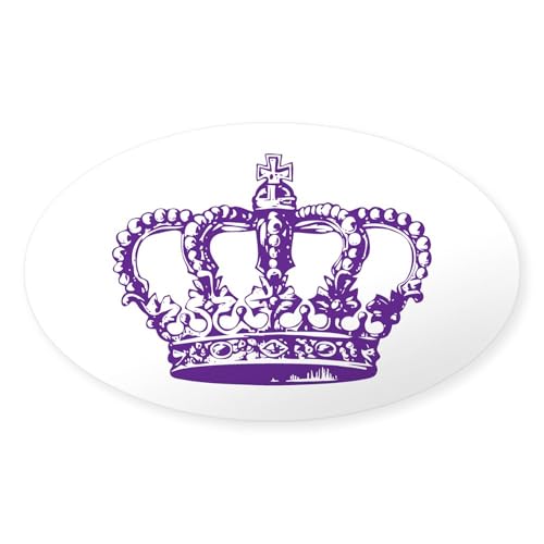 Clear - Purple Crown Oval Sticker