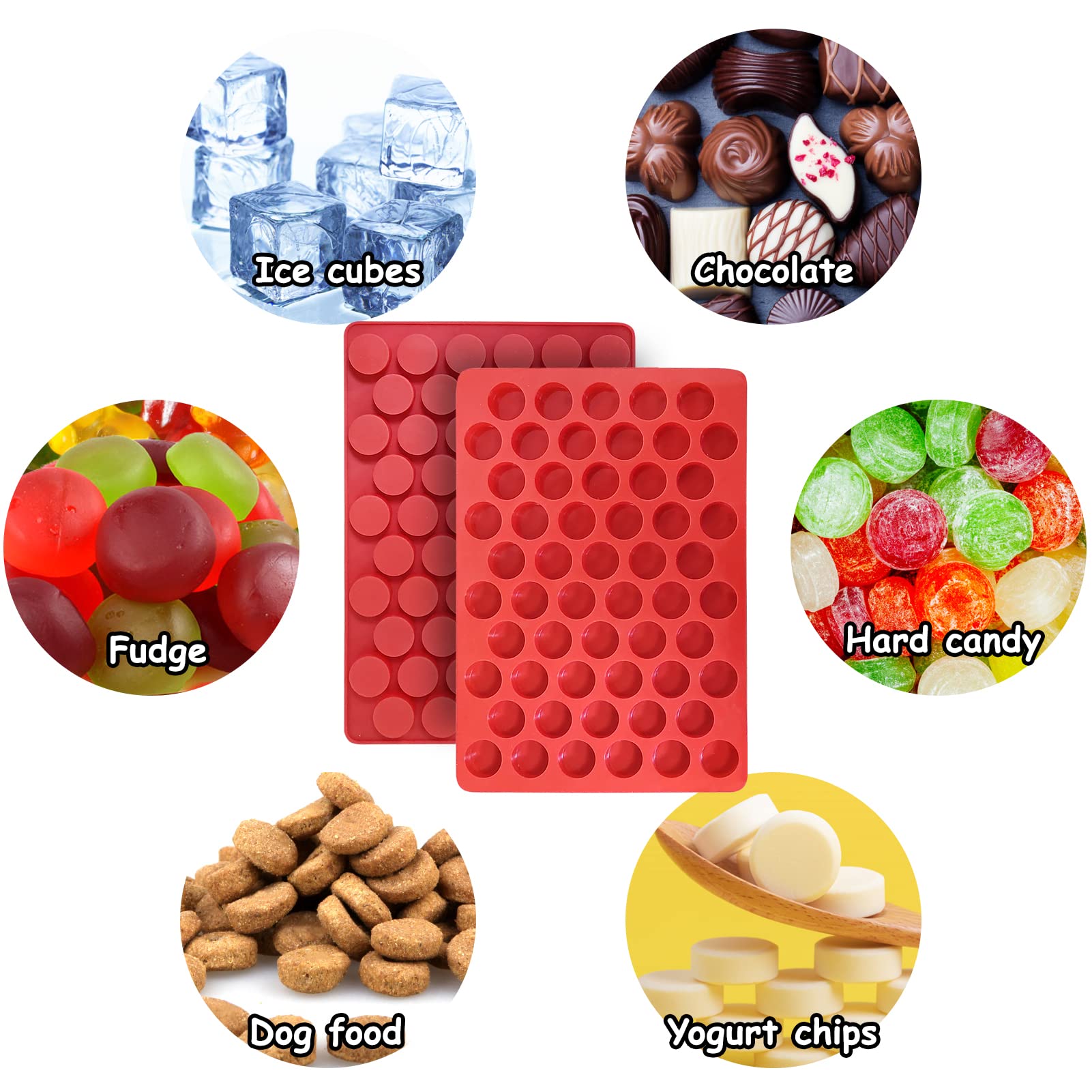 4-Pack Silicone Candy Molds for Gummy, Chocolate & Truffles - Baking & Party Treats