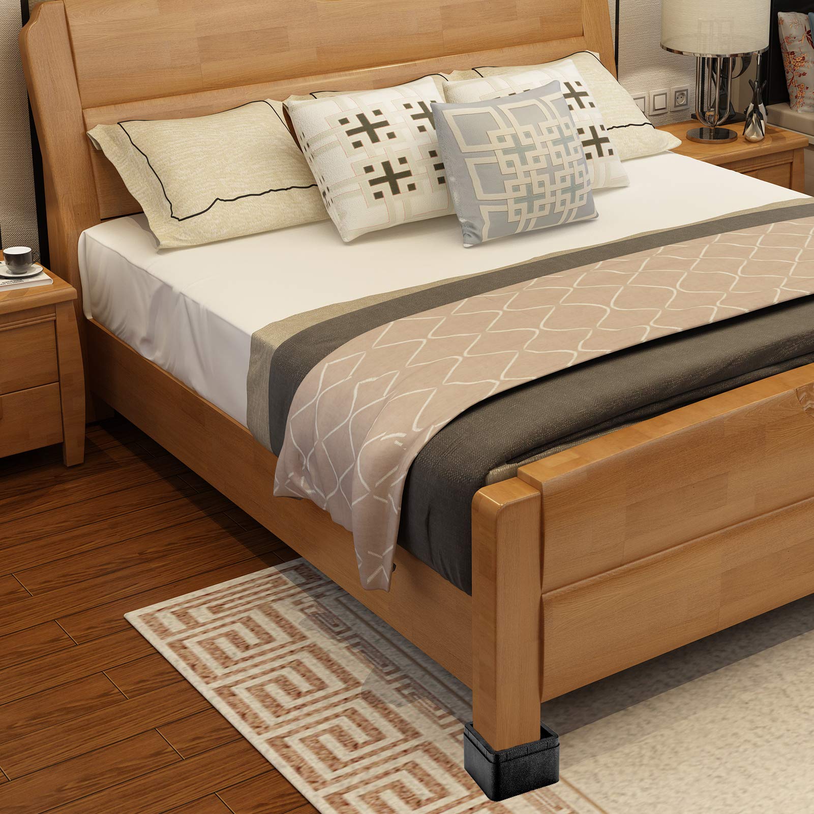 BTSD-home 6 Inch Heavy Duty Adjustable Bed Risers & Furniture Risers - Lift Sofas, Couches, TV Stands, Chairs - Perfect for Home, Office & Dorm Room Organization