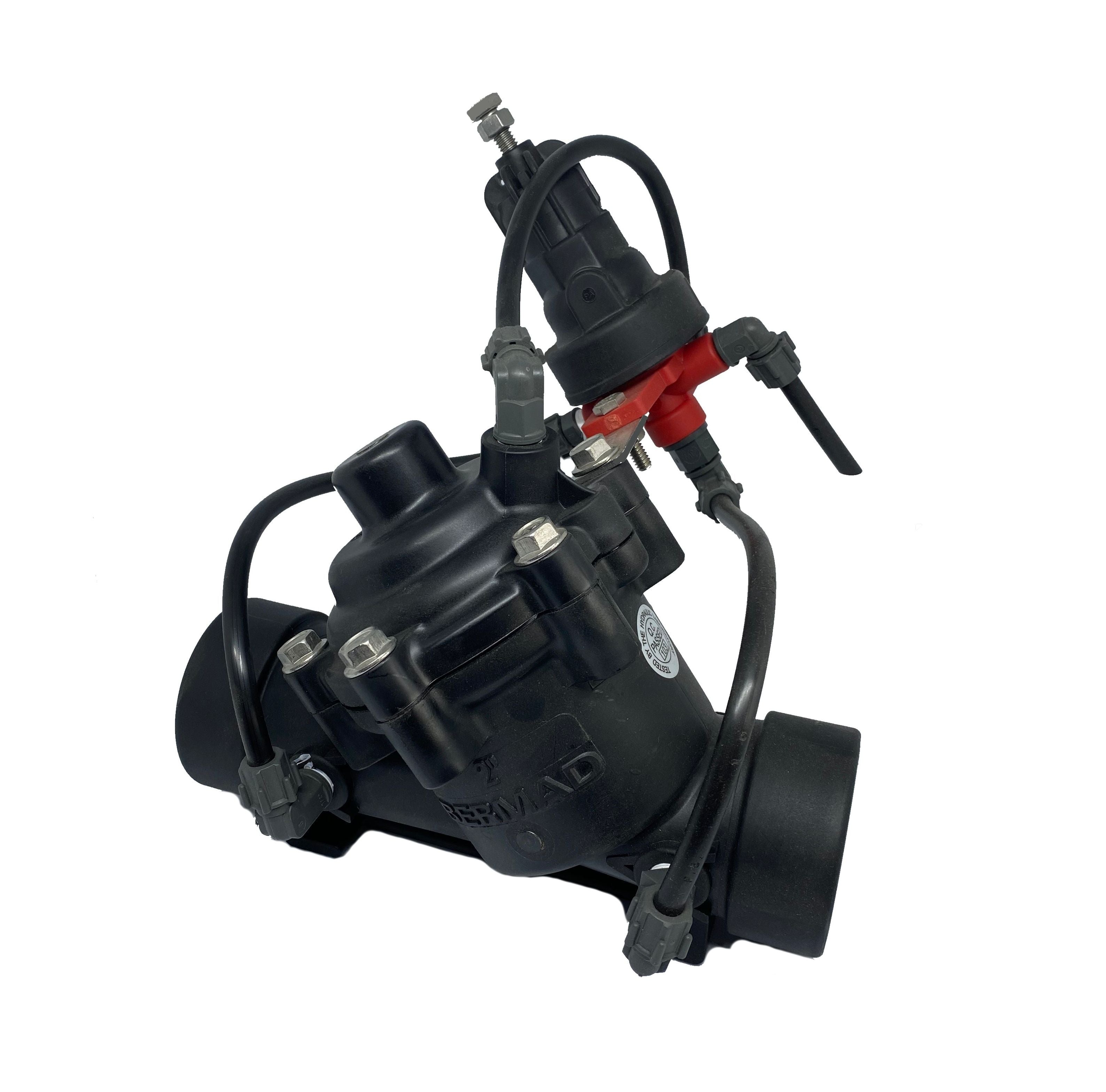 Bermad IR 120 54 3W X Plastic Hydraulic Pressure Reducing Valve - Normally Closed with Hydraulic Relay for Water Supply & Irrigation Systems