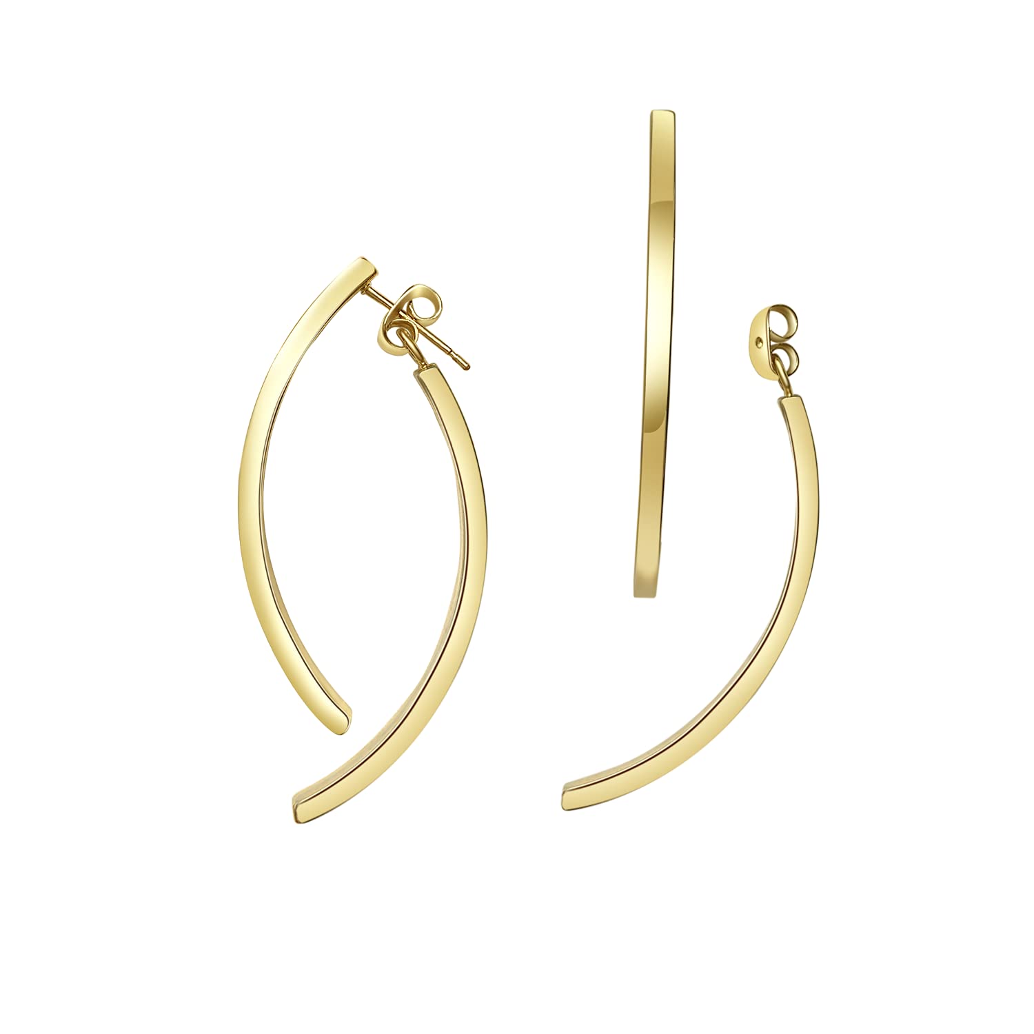 Elegant Cross Curved Drop Earrings - Long Bar Dangle Earrings for Women | Perfect for Parties, Weddings & Everyday Wear