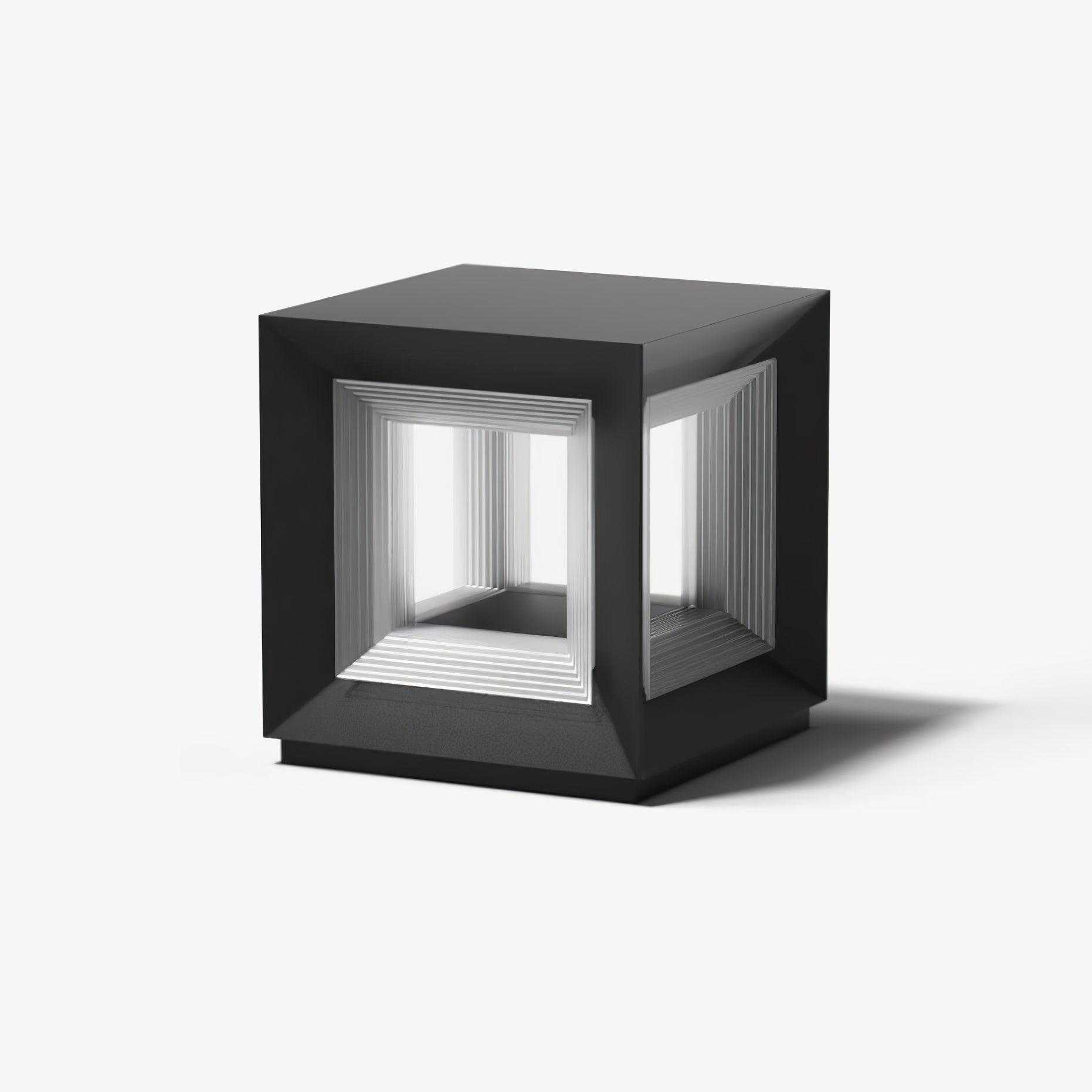 Solar Powered LED Light Cube Outdoor Post Light - Waterproof & Durable for Garden, Pathway, and Patio Lighting