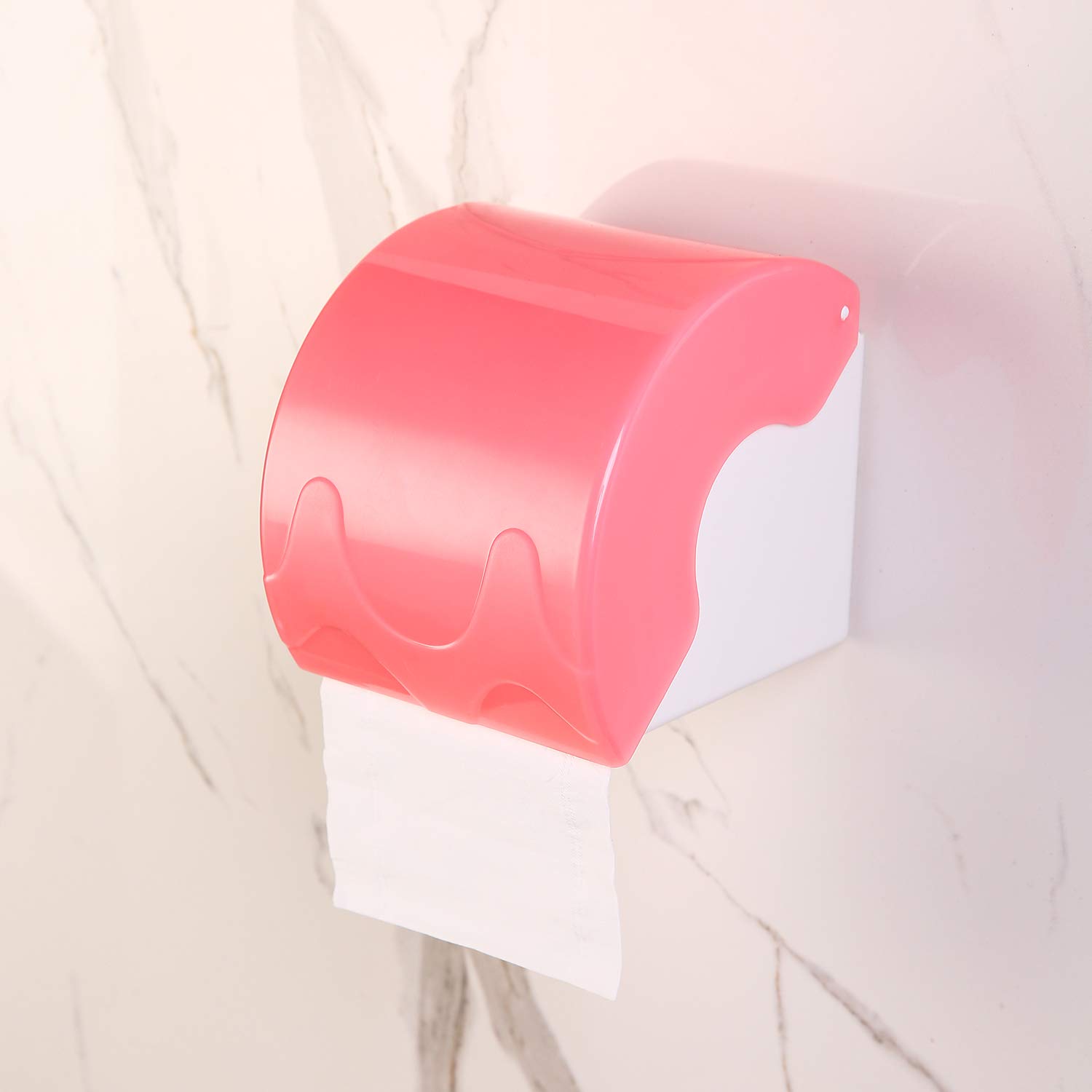 Wall Mounted Waterproof Toilet Paper Holder - Rustproof Bathroom Tissue Roll Dispenser (White) - Perfect for Bathroom, Kitchen & RV Use