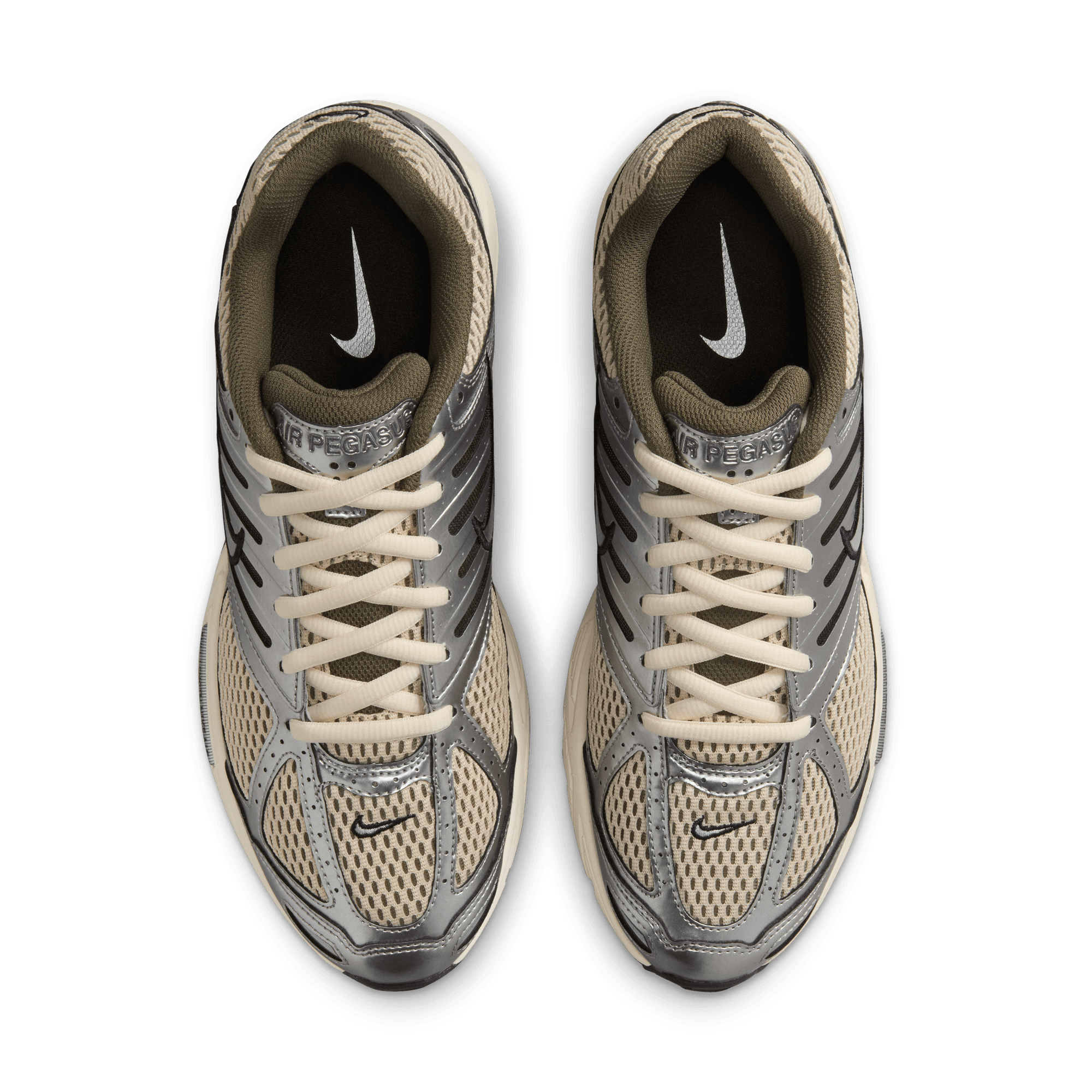 Nike Air Pegasus 2K5 Running Shoes - Light Khaki/Metallic Silver - Men's Lightweight Cushioned Sneakers for Jogging, Gym & Everyday Wear