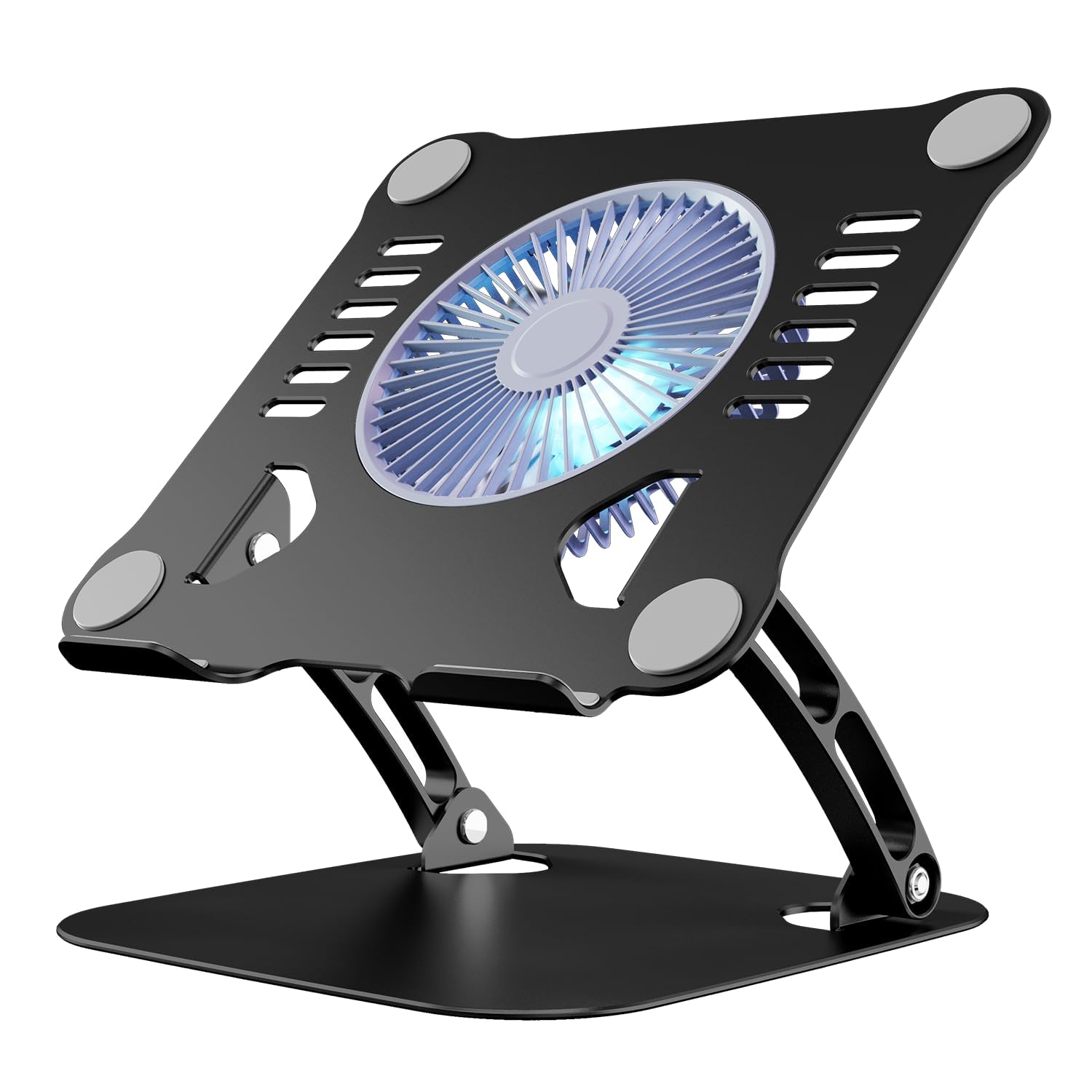 3-Speed Laptop Cooling Stand with Adjustable Height - Ergonomic Aluminum Cooling Pad for 10-15.6