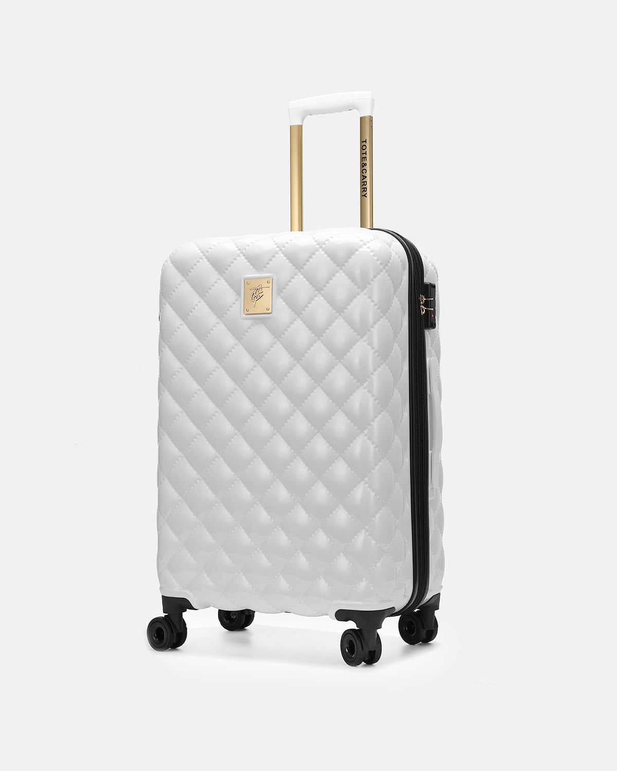 Premium White Diamond 3-Piece Luggage Set with Spinner Wheels - Lightweight Hardshell Suitcase for Travel, Vacation & Business Trips