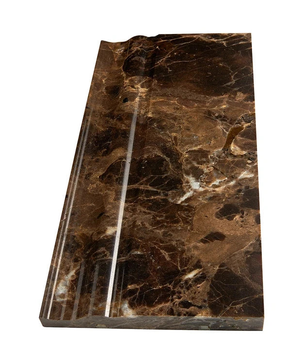 Emperador Dark Marble Baseboard - Premium MDF Wall Base Molding for Home & Office Decoration - Perfect for Living Rooms, Bedrooms, and Commercial Spaces