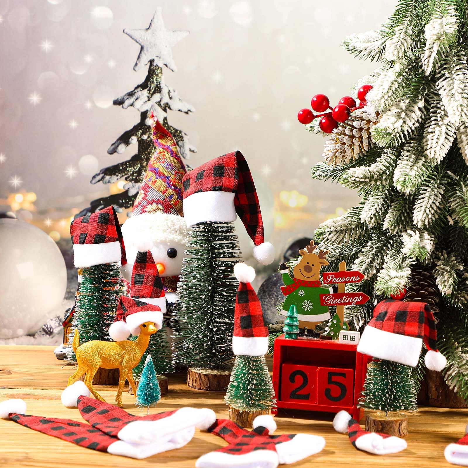 48 Pieces Mini Santa Hats for Christmas Crafts - Tiny Xmas Hats for Lollipop Toppers, DIY Holiday Decorations, Party Favors & Festive Gift Wrapping (Perfect for Christmas Trees, Cookies, Cupcakes & Small Gifts)