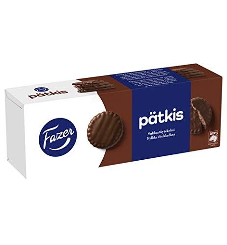 Fazer Patkis Chocolate Biscuits - 4 Pack (142g Each) | Delicious Finnish Cookies for Snacking, Gifting & Coffee Time