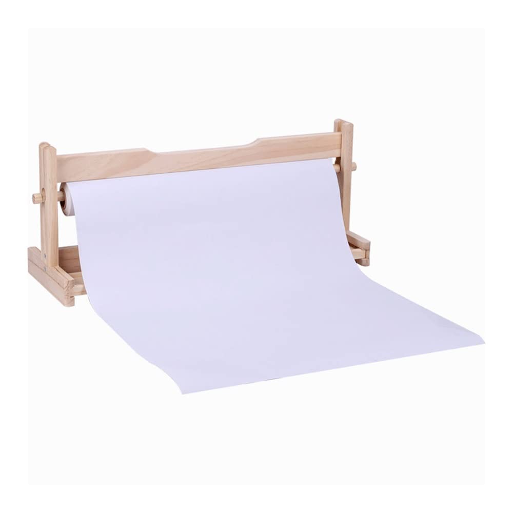 HOLPPO Wooden Easel Roll Dispenser - Kids Desktop Roll Paper Painting Stand for Drawing, Finger Painting & Graffiti | Perfect for Children's Art Projects, Classroom Activities & Creative Play