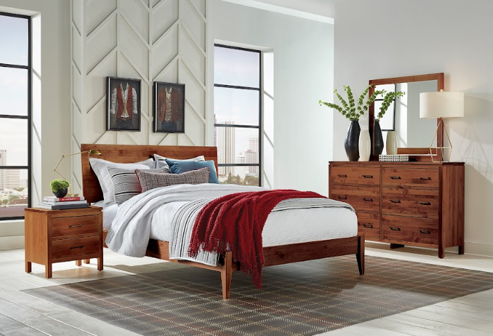 2 West 3 Drawer Wide Nightstand - Modern Bedside Table with Ample Storage for Bedroom, Living Room or Guest Room - Perfect for Home Decor and Organization
