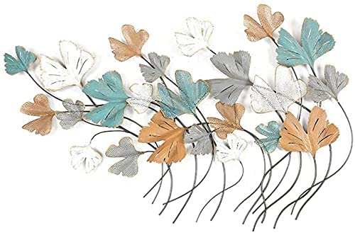 Large Metal Wall Art - Wrought Iron Color Leaf Wall Hanging, Nature Inspired Home Decor for Living Room & Kitchen | Modern Luxury Wall Decoration for Housewarming Gifts, Farmhouse & Apartment Decor