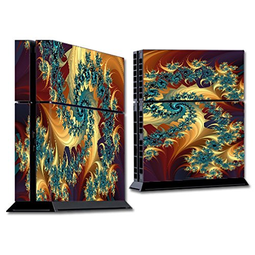Trippy Floral Swirl Vinyl Skin Decal Wrap for Sony PlayStation 4 Console - Custom Protective Cover for Gaming Setup & Decor (Skins Only)