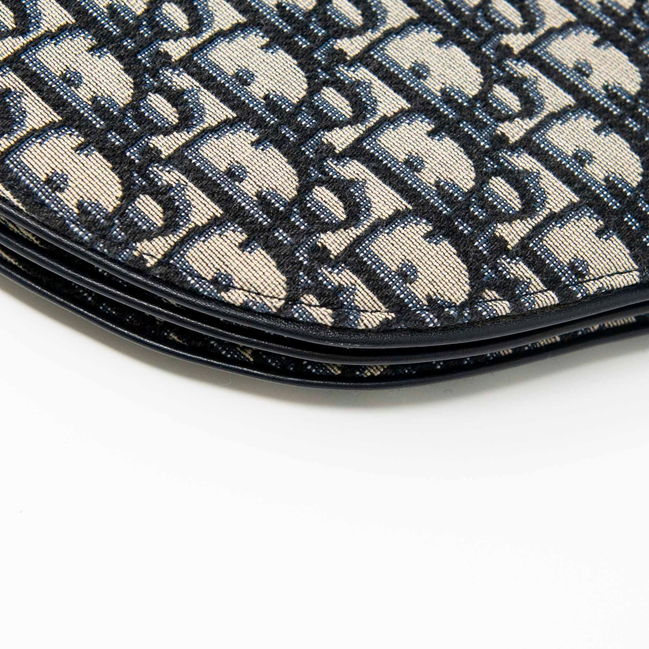 Dior Blue Oblique Triple Saddle Pouch - Luxury Crossbody Bag for Women | Perfect for Parties, Travel & Everyday Use