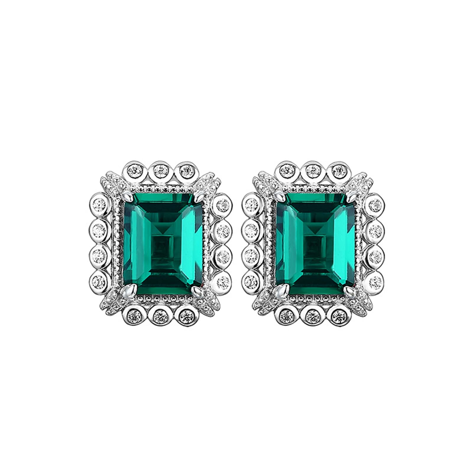 Trendy Vintage Emerald Earrings for Women - Cubic Zirconia Fashion Jewelry - Perfect for Parties, Weddings & Everyday Wear