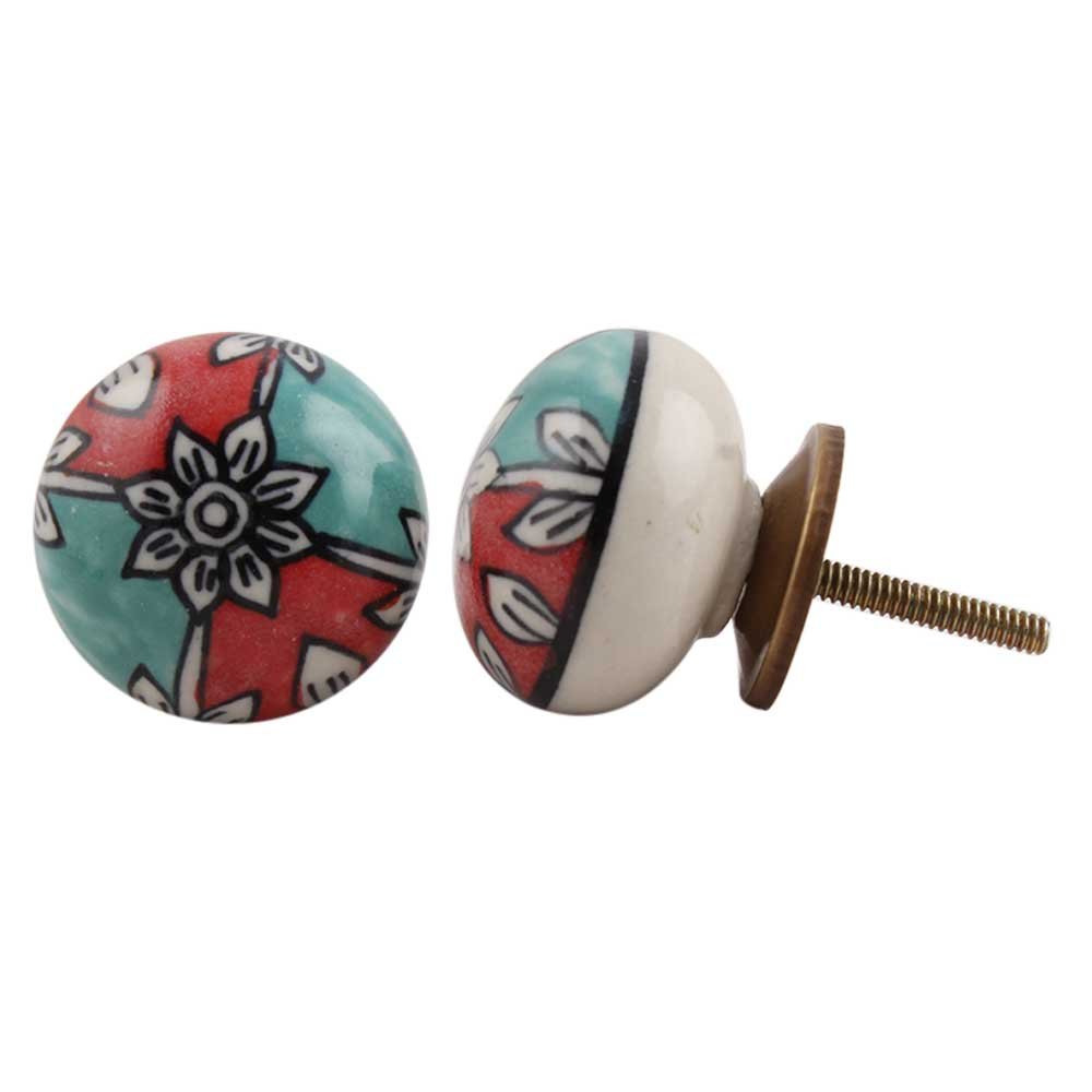 20 Pack Multicolor Ceramic Lily Flower Drawer Knobs - Elegant Cabinet Hardware for Kitchen, Dresser & Furniture - Decorative Door Pulls for Home Renovation & DIY Projects