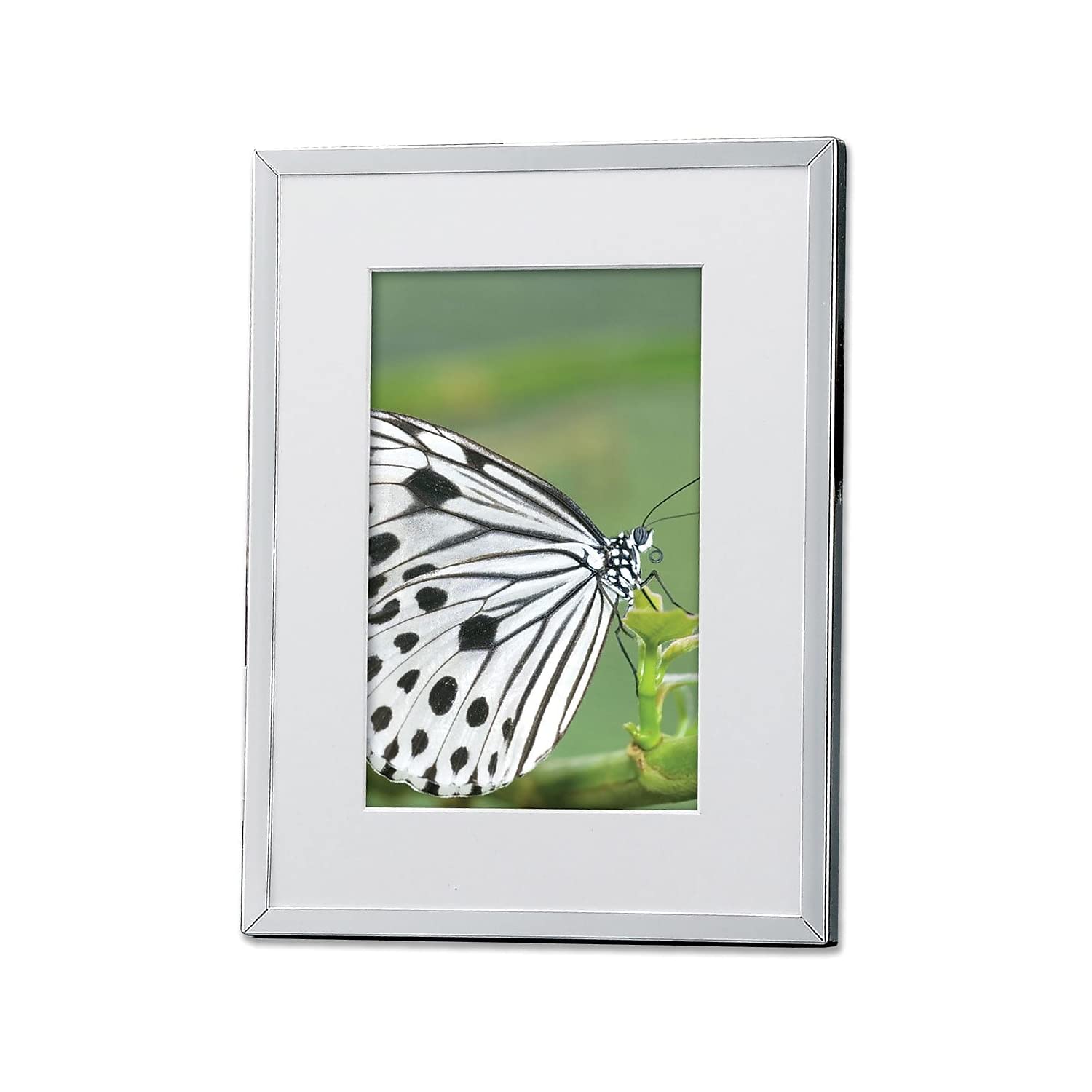 Lawrence Frames Silver Plated 4x6 Picture Frame with Mat - Elegant Home & Office Decor for Photos, Artwork, and Gifts