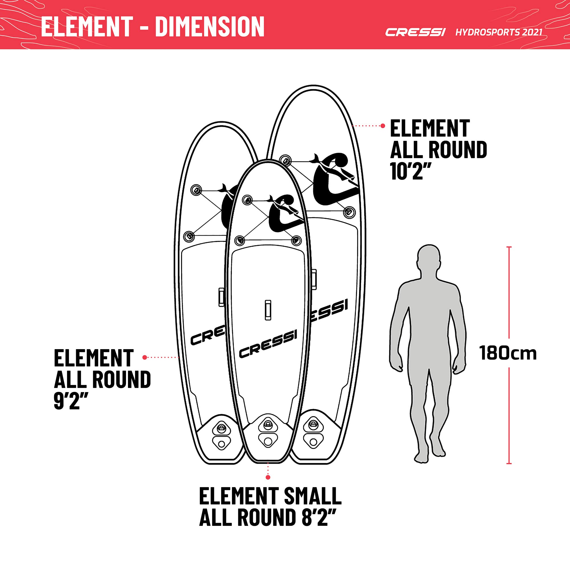 **Cressi Inflatable Stand Up Paddle Board (SUP) Set - Includes Pump, Paddle & Backpack - Double Wall Construction - 264 lb Weight Capacity - Multiple Sizes - Perfect for Lakes, Rivers & Ocean Paddling**